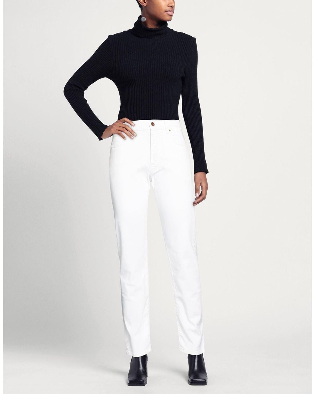 CIGALA'S White Jeans Cotton, Elastane