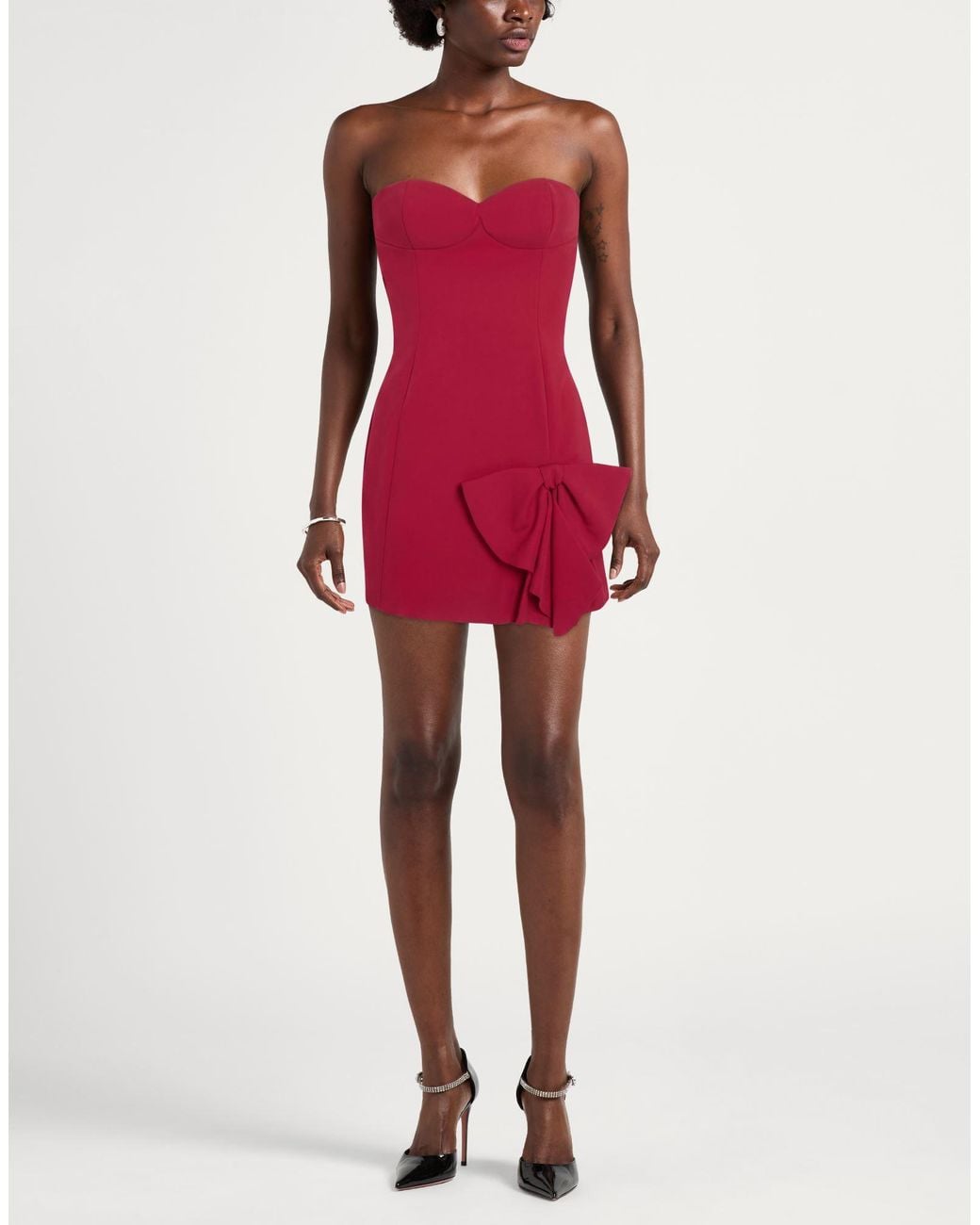 La Petite Robe Di Chiara Boni Red Mini Dress Polyamide, Elastane