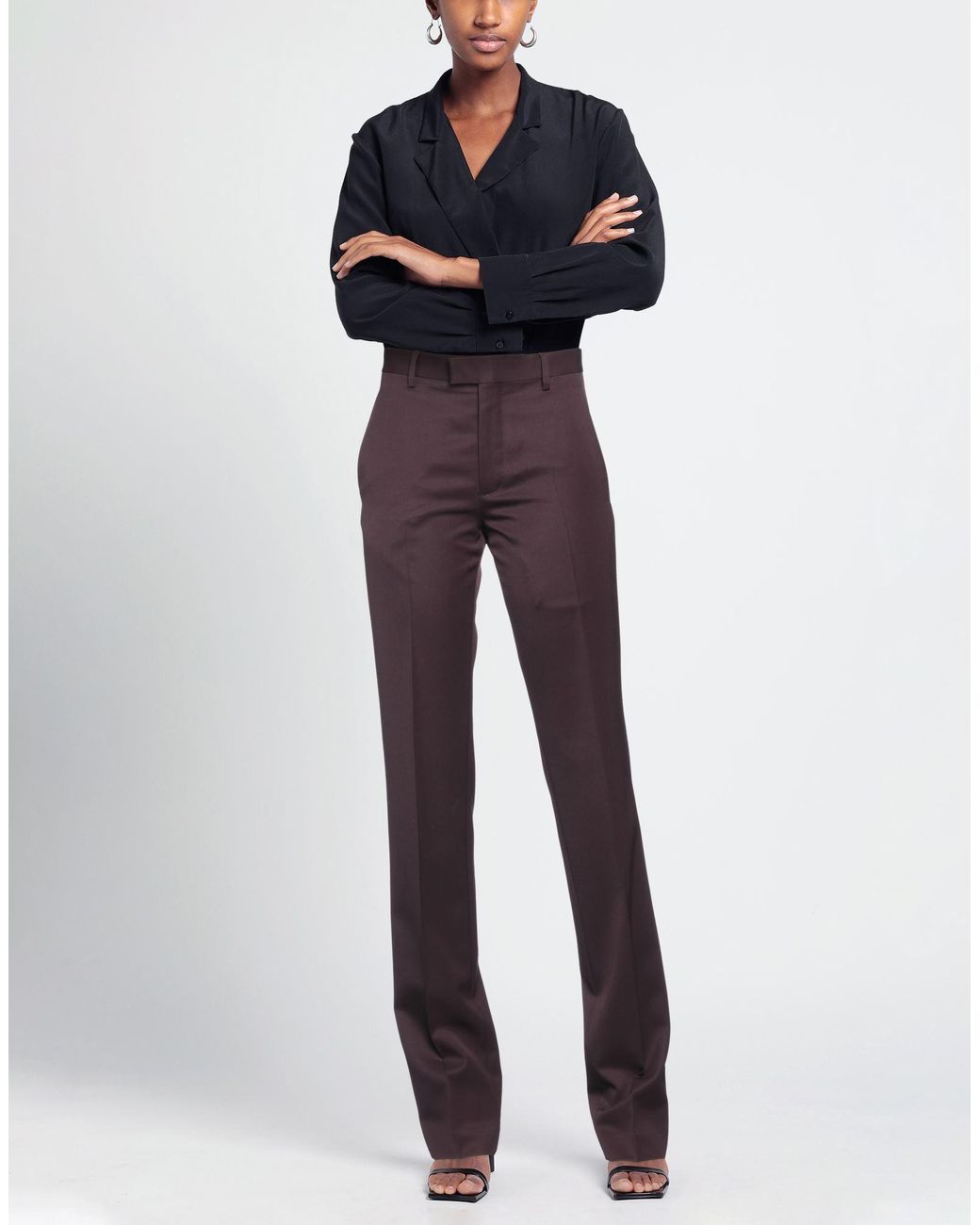 Ann Demeulemeester Purple Plum Pants Virgin Wool