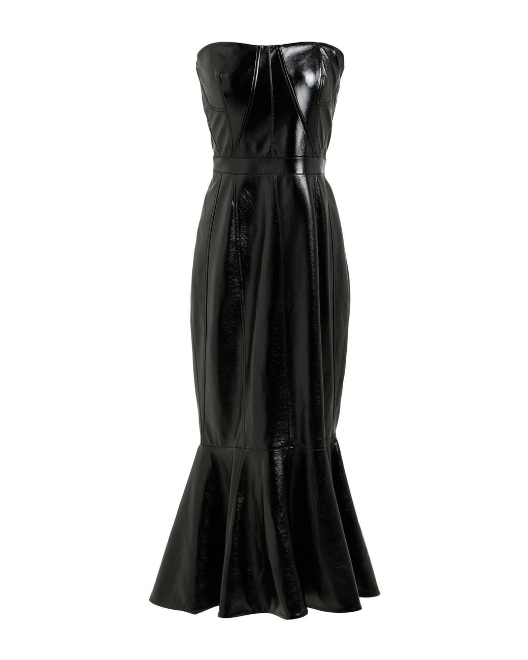 Safiyaa Black Midi Dress Polyester, Polyurethane