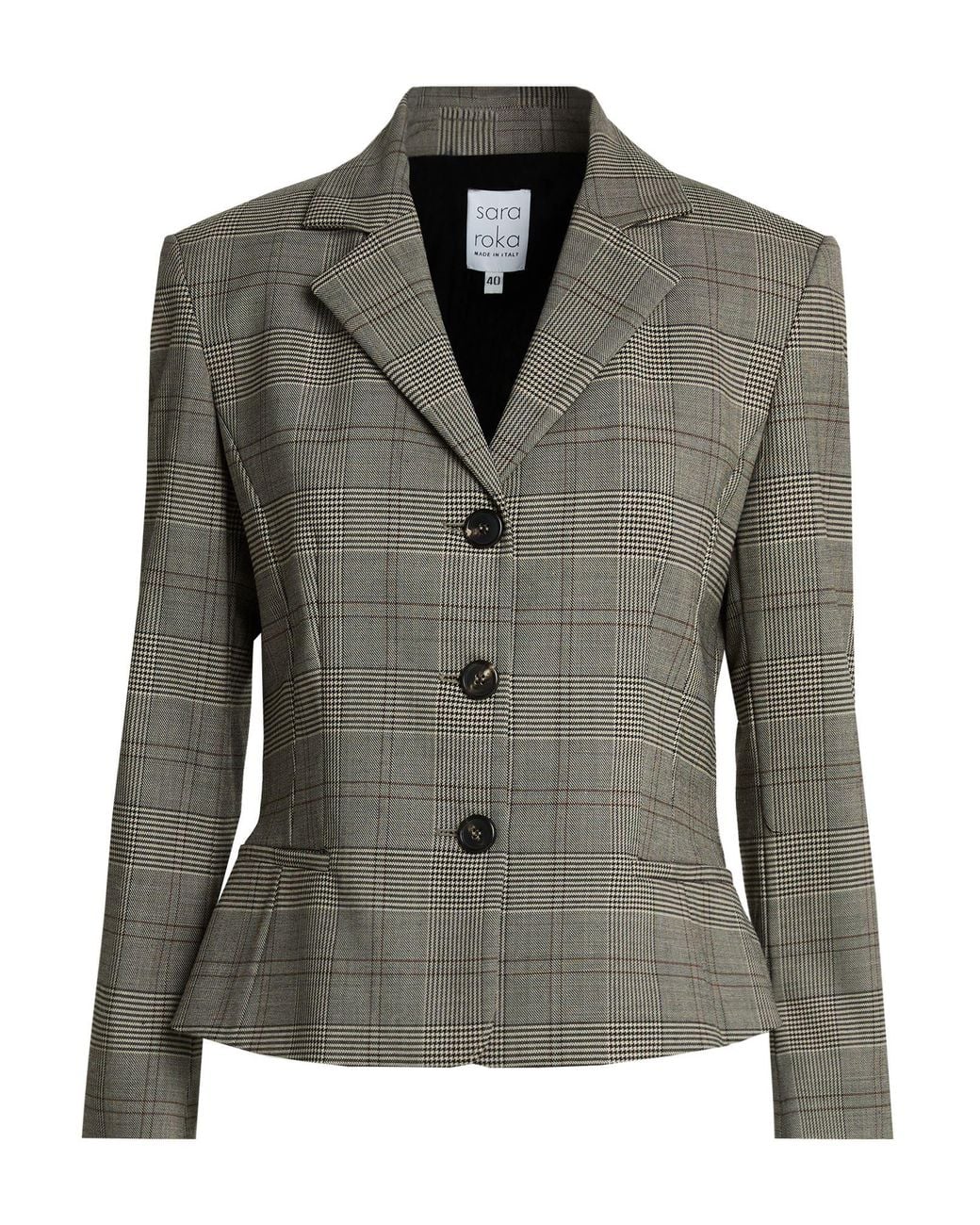 Sara Roka Green Sand Blazer Polyester, Virgin Wool, Elastane