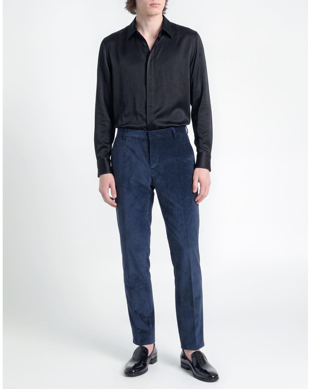 Daniele Alessandrini Blue Midnight Pants Polyester, Polyamide, Elastane for men