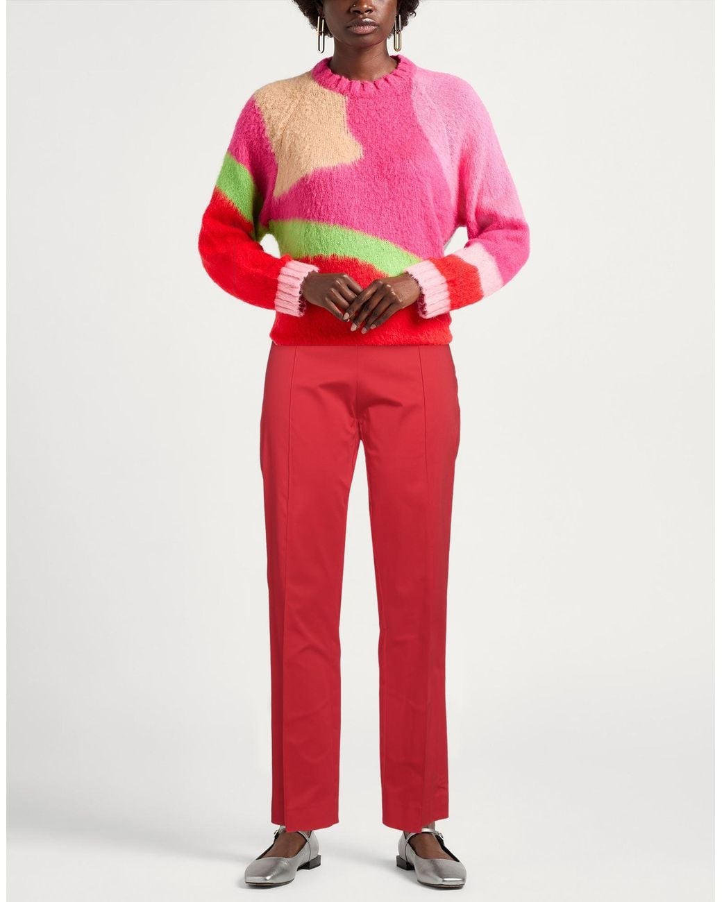 Vivetta Red Pants Cotton, Lycra, Elastane