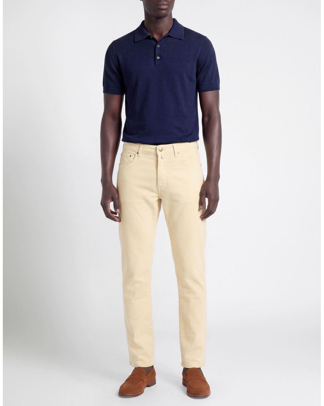 Incotex Natural Pants Cotton, Elastane for men