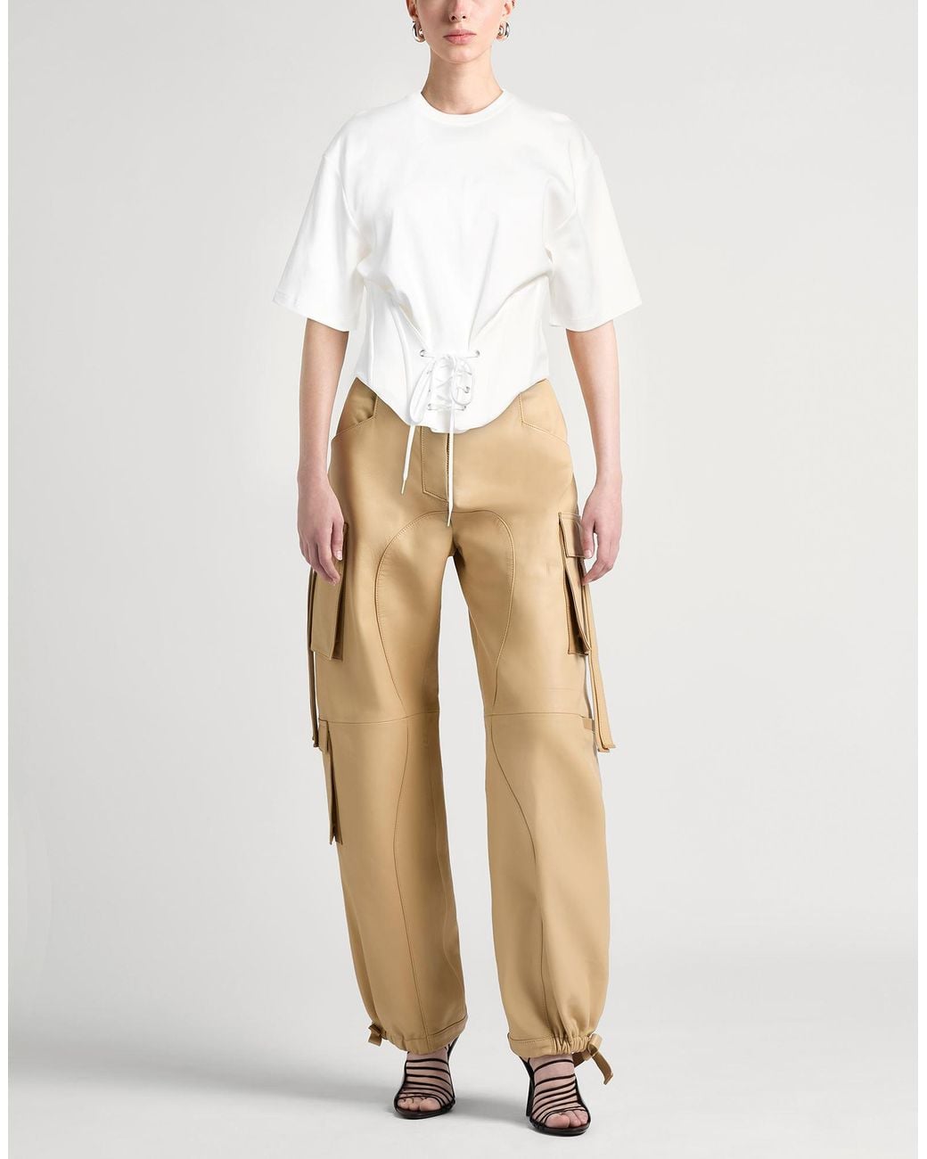 Mugler White T-Shirt Cotton, Polyamide, Elastane