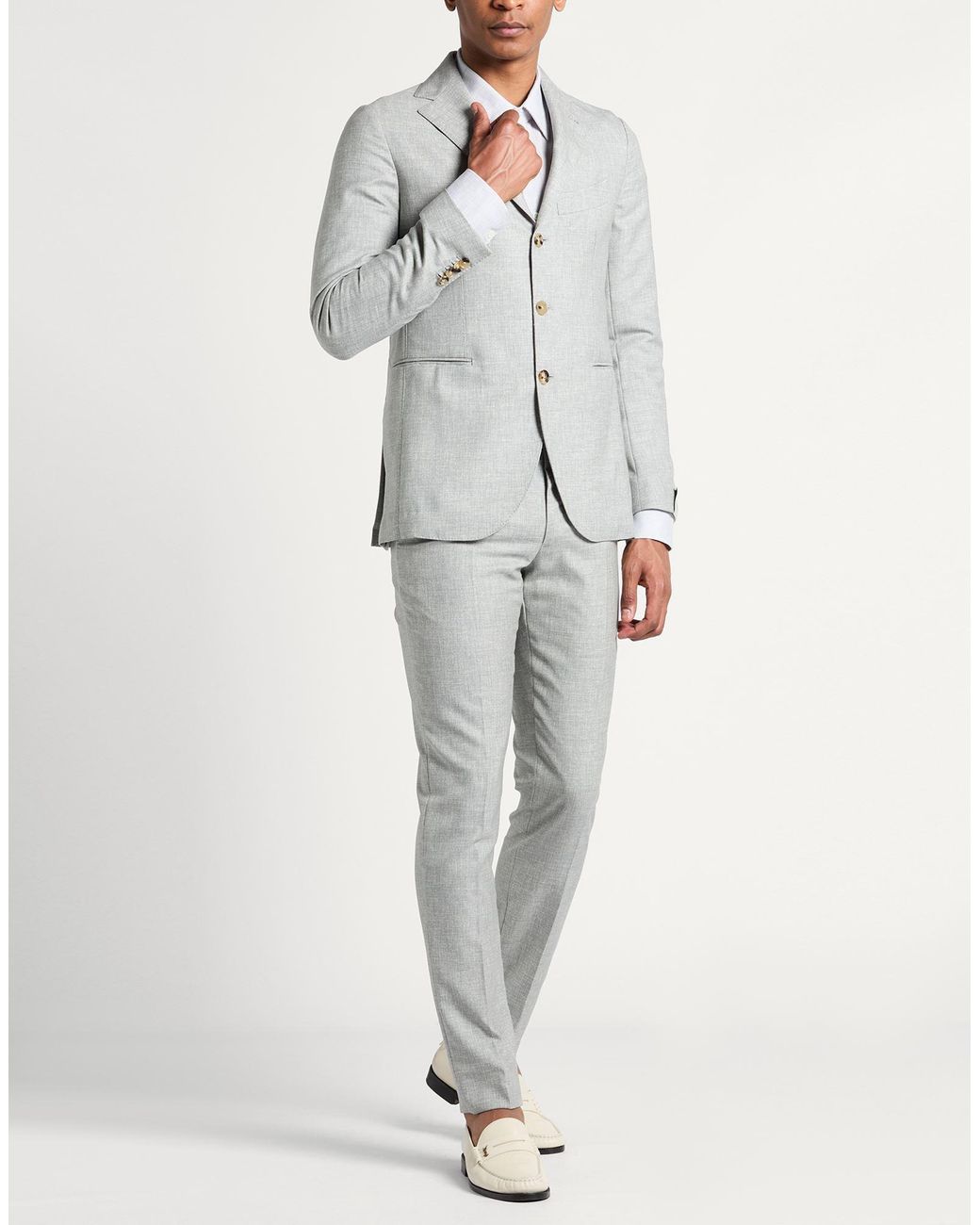 Luigi Borrelli Napoli Gray Light Suit Virgin Wool for men