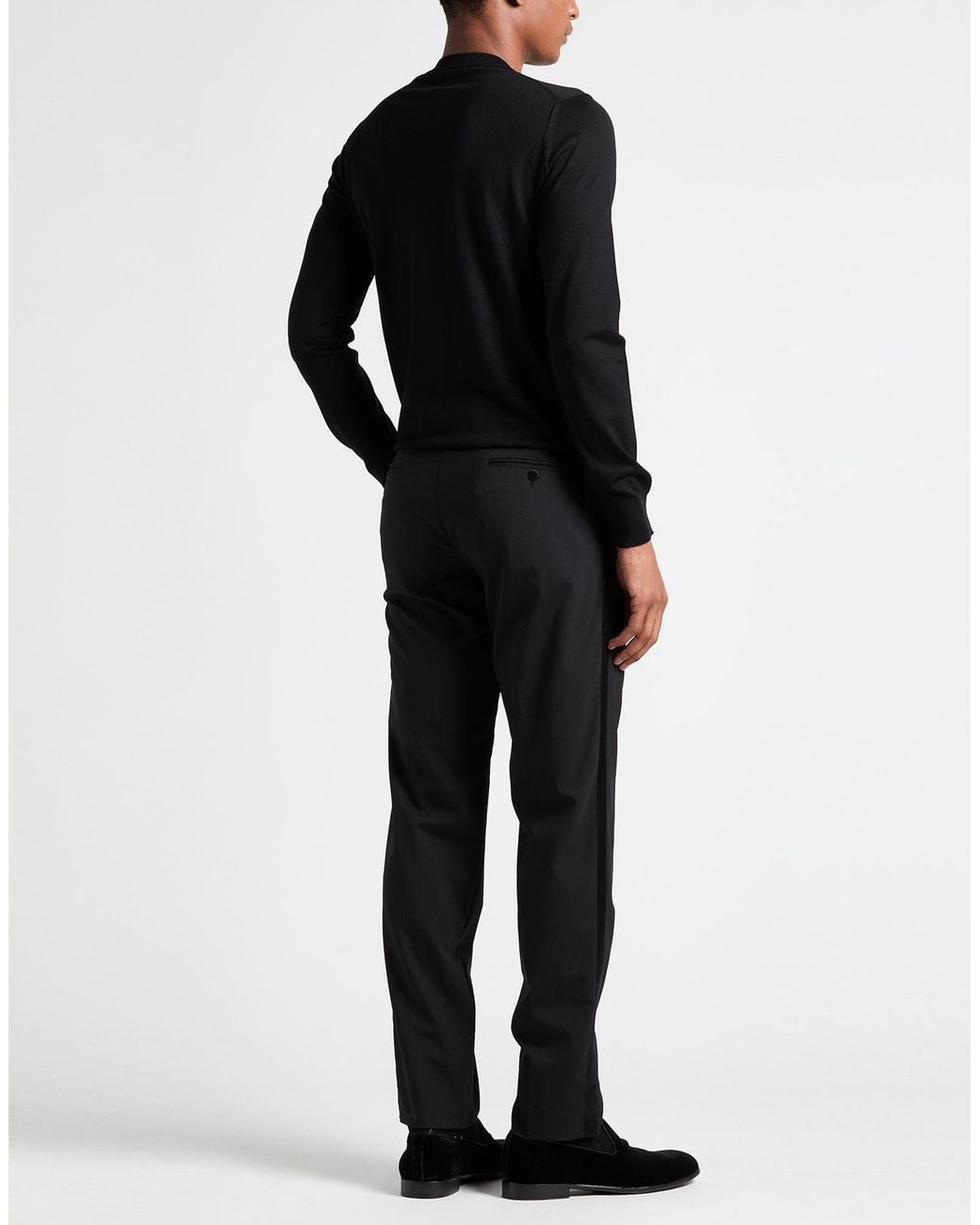 Dolce & Gabbana Black Pants Virgin Wool, Silk, Polyester, Elastane for men