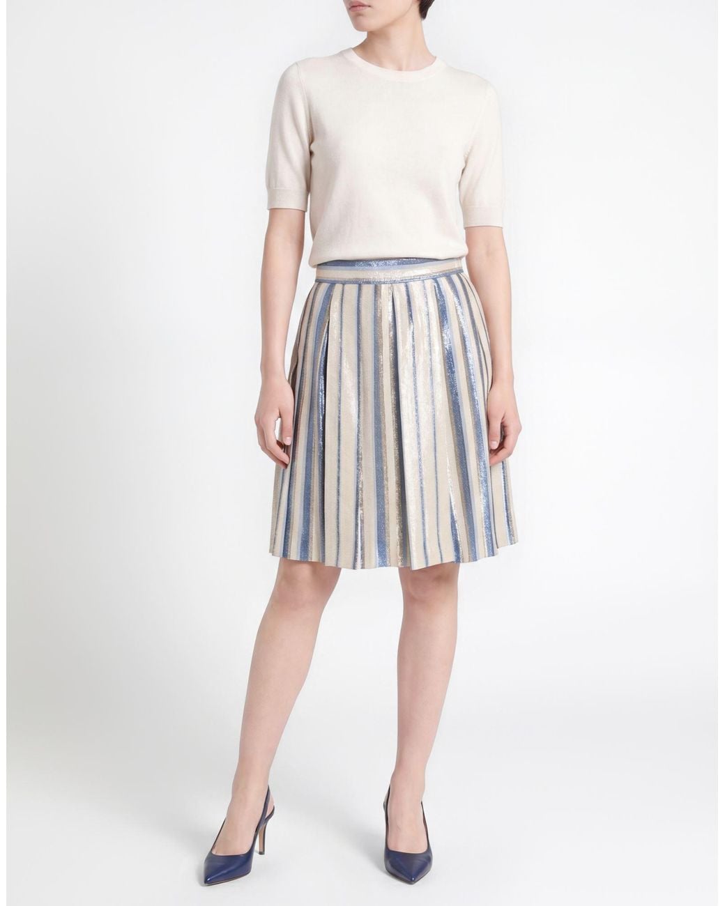 Alberta Ferretti Blue Mini Skirt Silk, Polyester