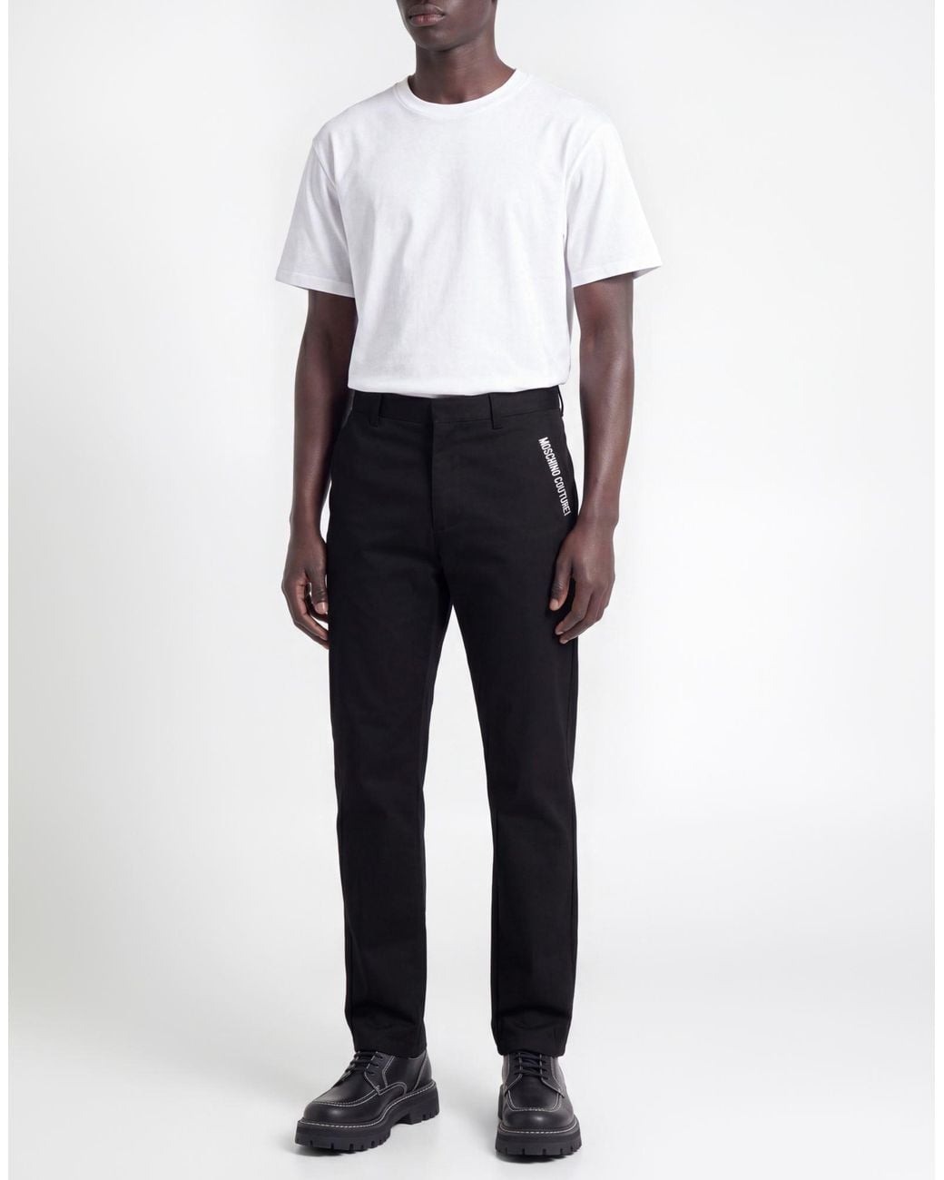 Moschino Black Pants Cotton, Elastane for men