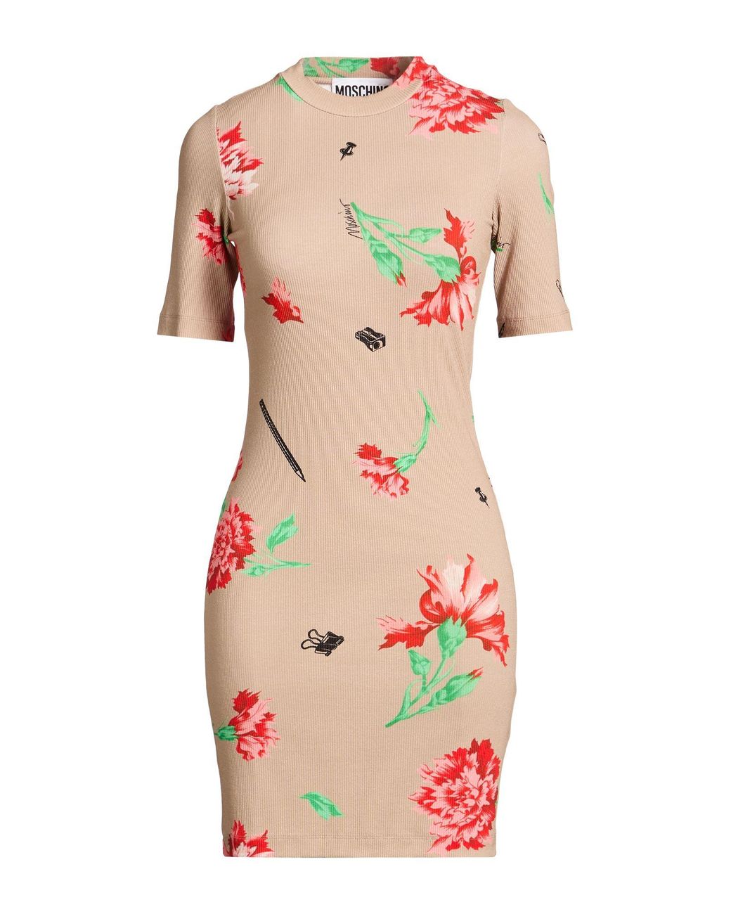 Moschino Red Mini Dress Viscose, Elastane