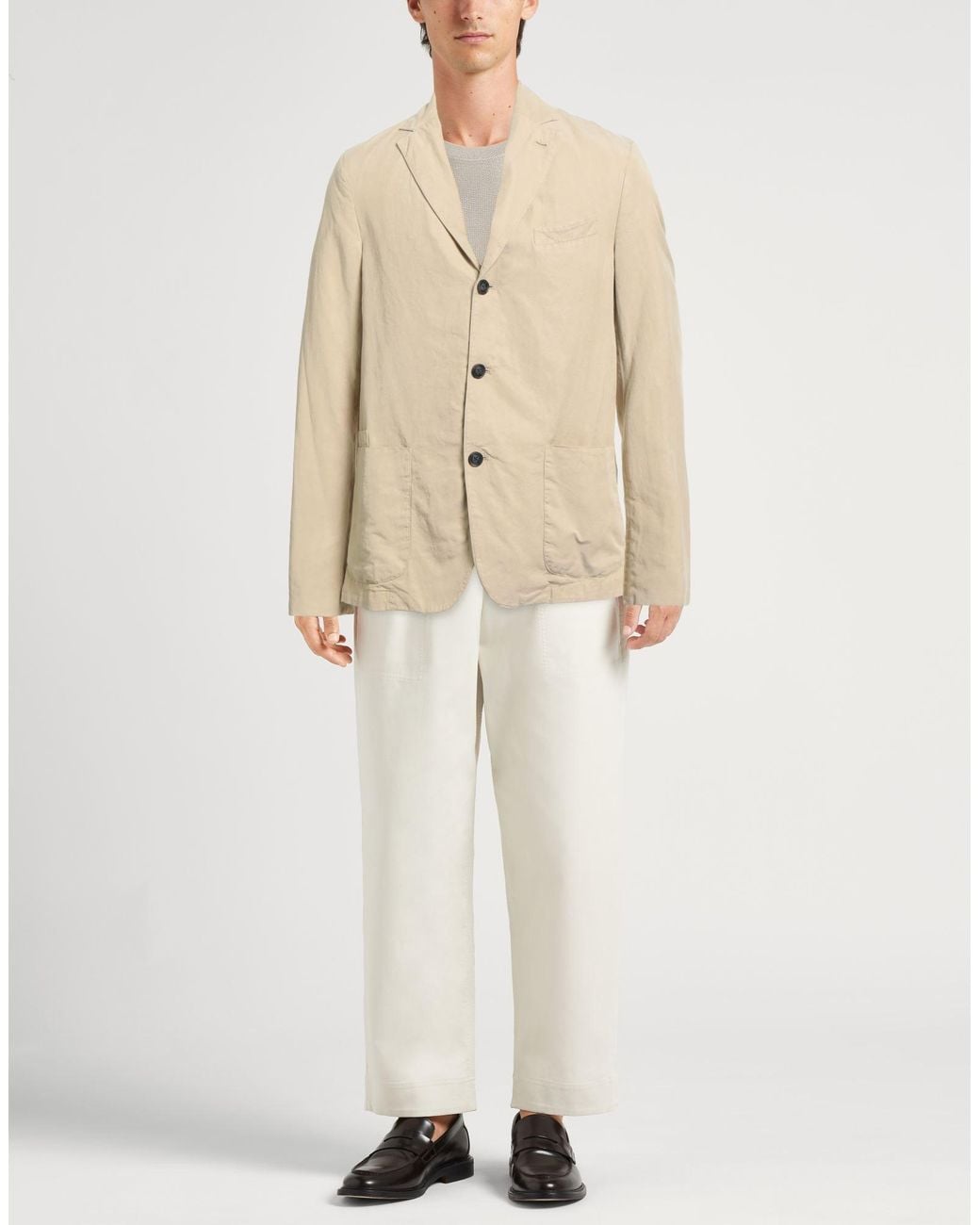 Officine Generale Natural Blazer Lyocell, Linen, Cotton for men