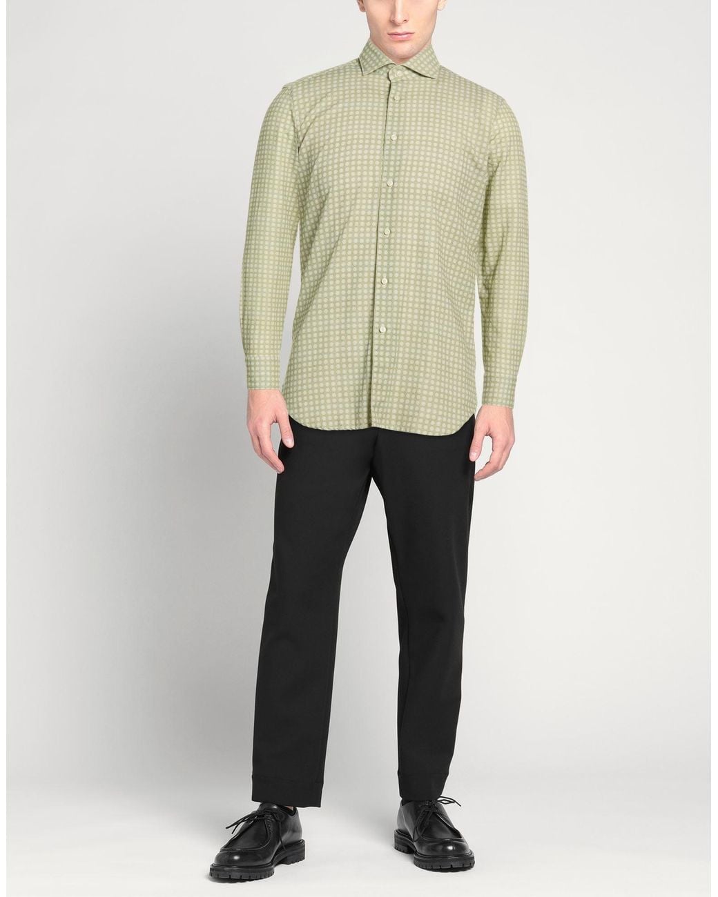 Barbati Green Shirt Cotton, Linen for men