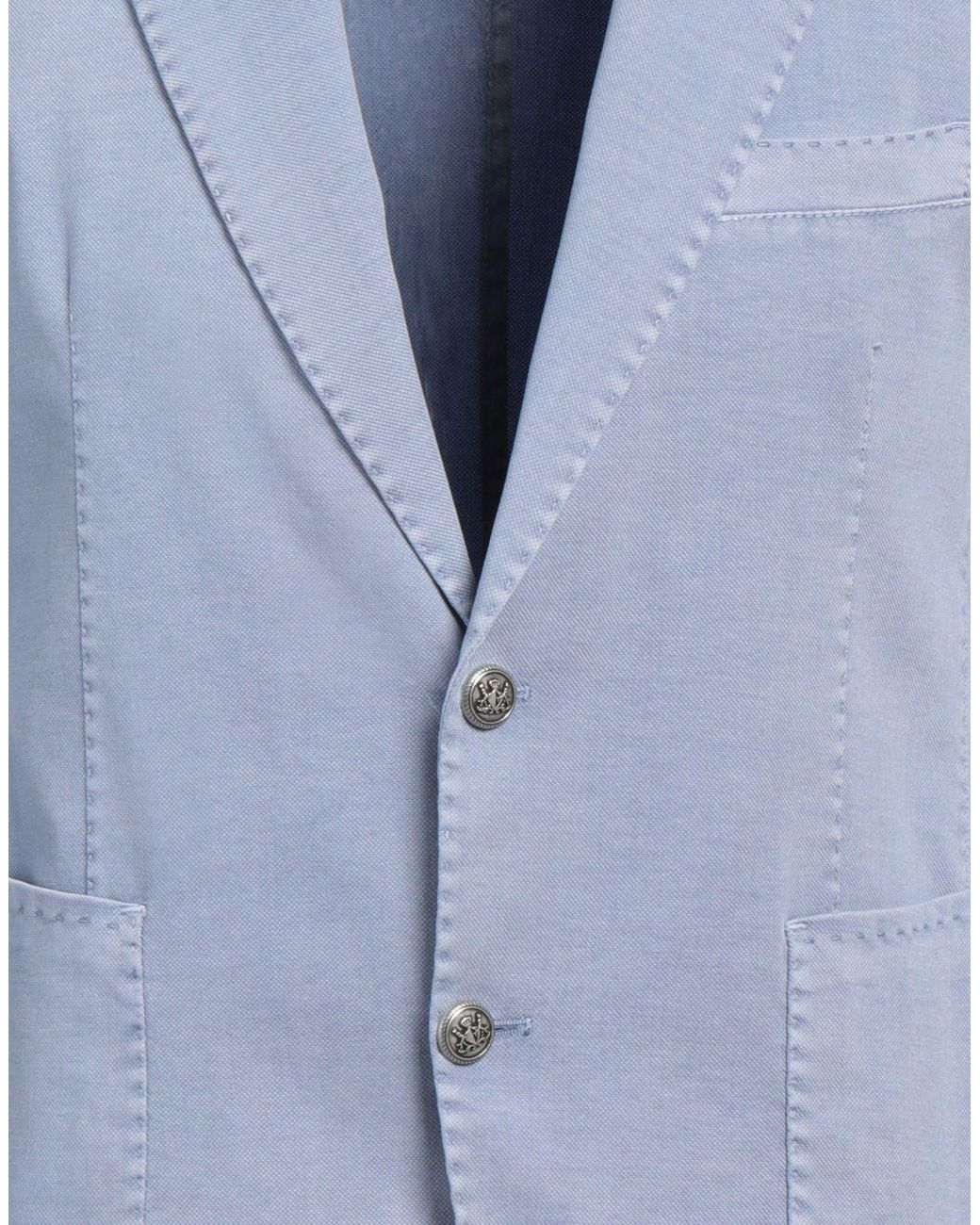 Bharnaba Blue Blazer Cotton, Elastane for men
