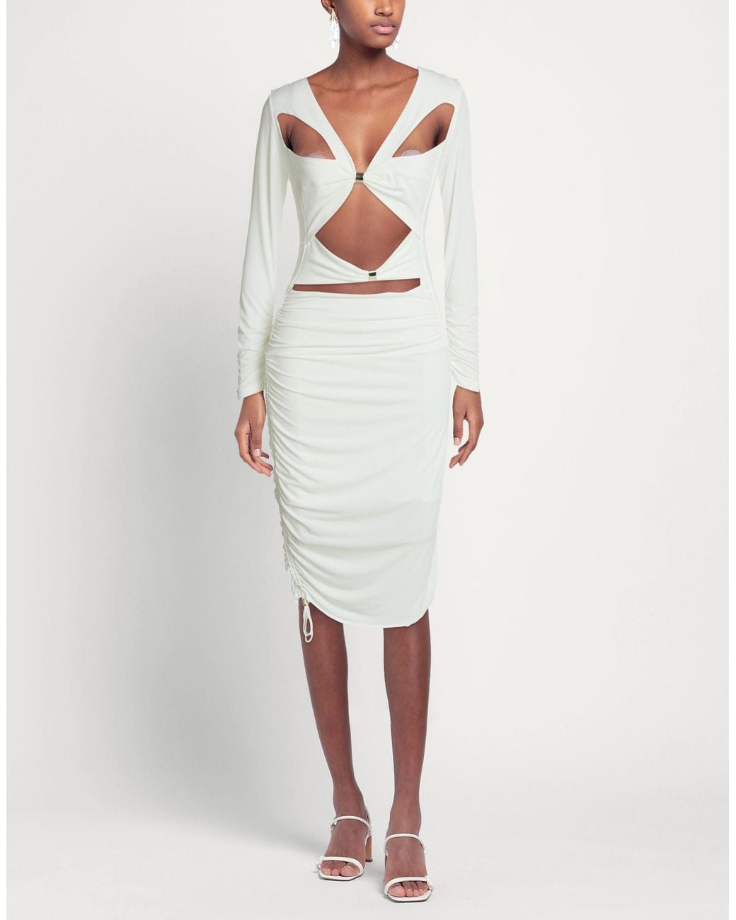 EUREKA by BABYLON White Midi Dress Polyamide, Elastane