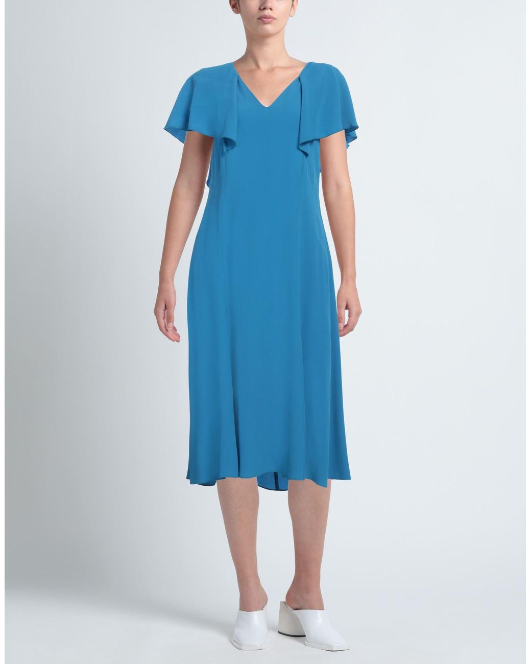 SIMONA CORSELLINI Blue Midi Dress