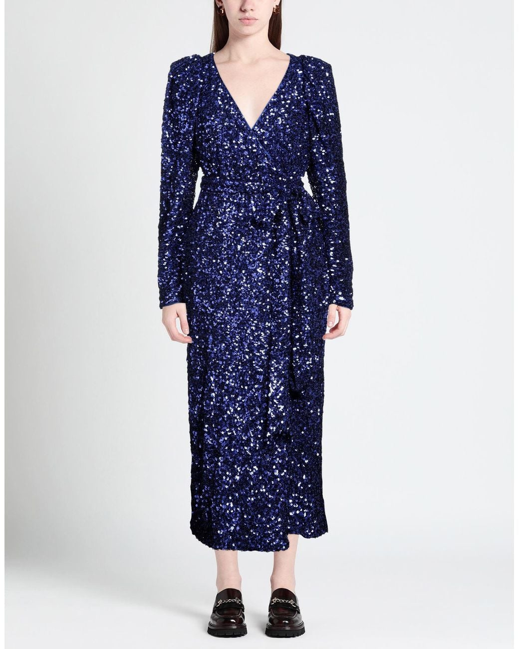 ROTATE BIRGER CHRISTENSEN Blue Sequin Maxi Dress