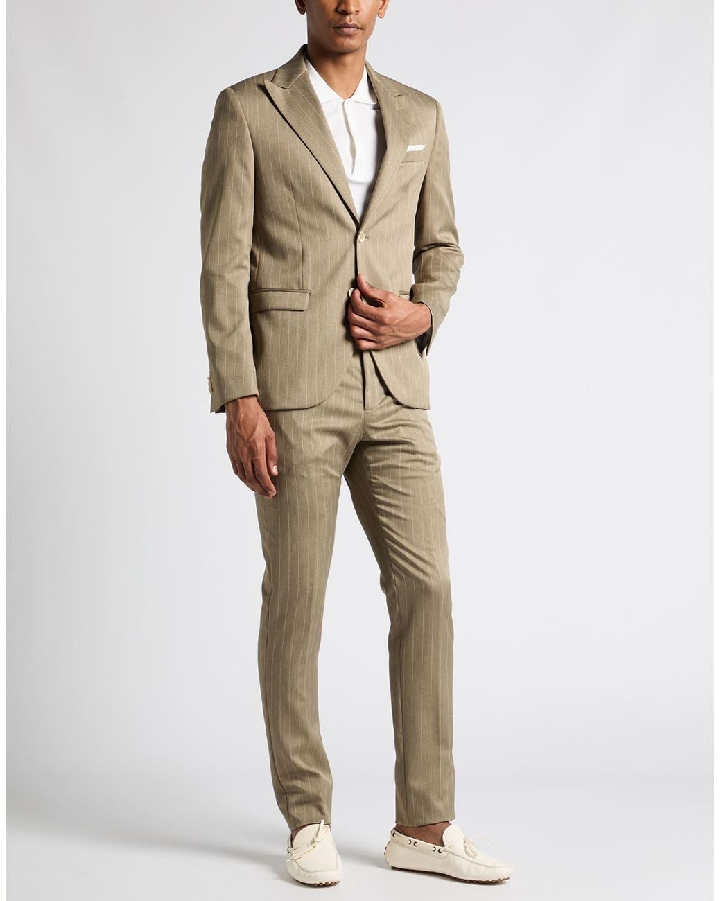 Manuel Ritz Natural Suit Polyester, Elastane, Viscose for men