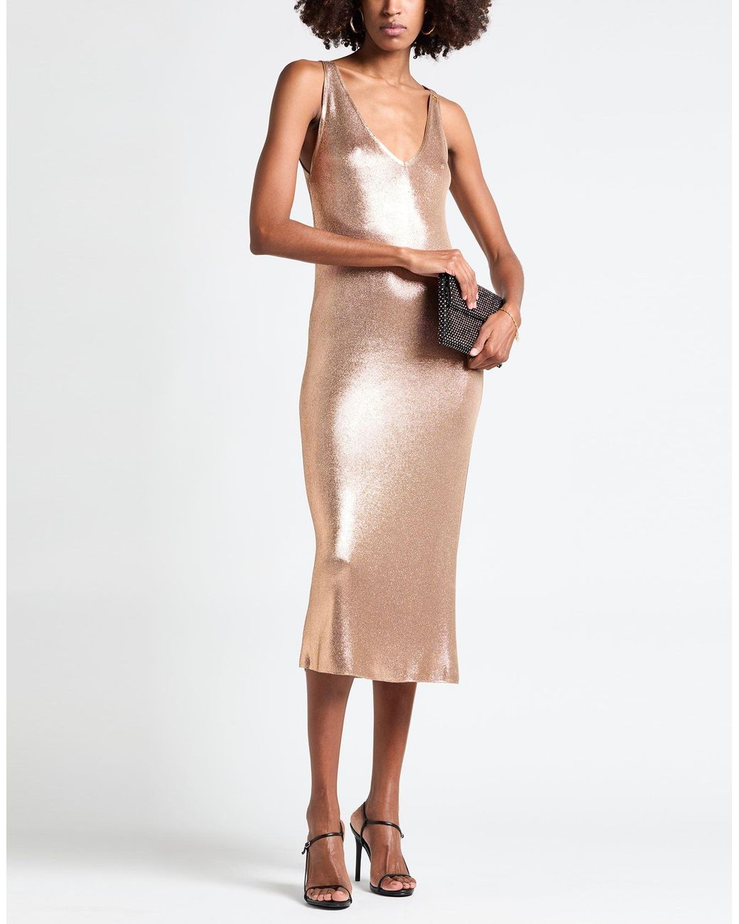 Elisabetta Franchi Brown Midi Dress Viscose