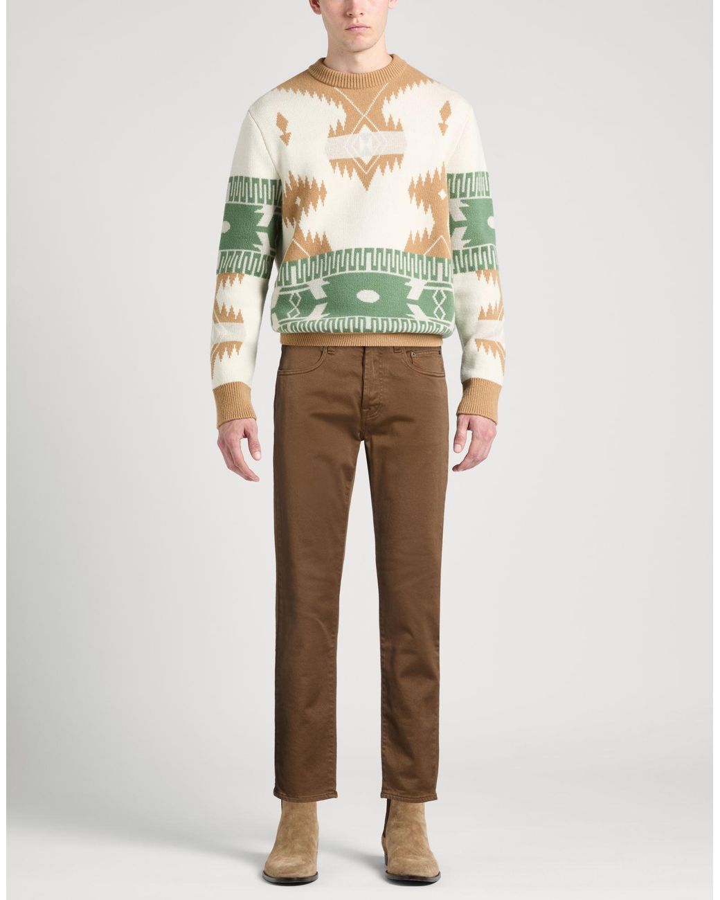 Siviglia Brown Pants Cotton, Elastane for men