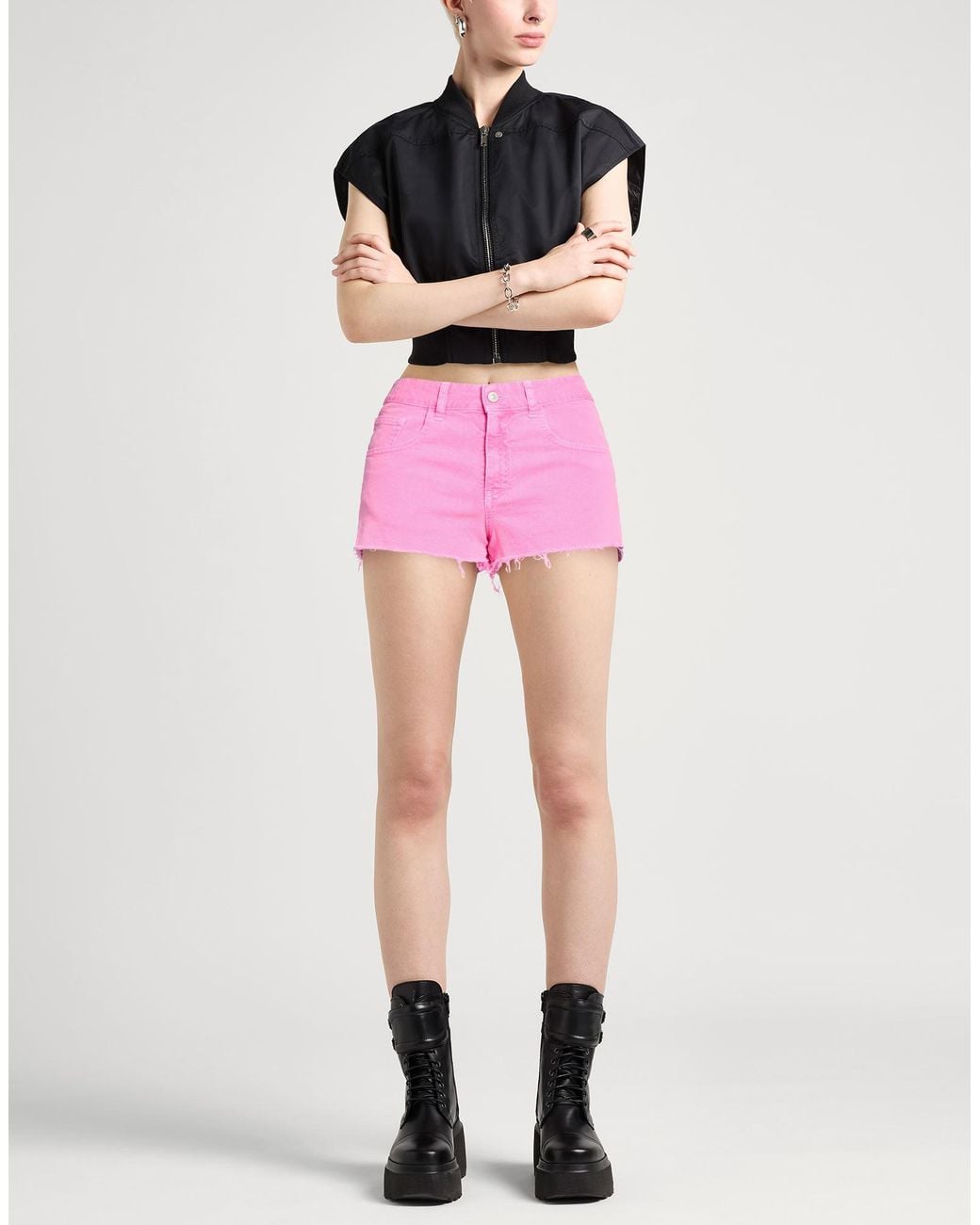 MM6 by Maison Margiela Pink Denim Shorts