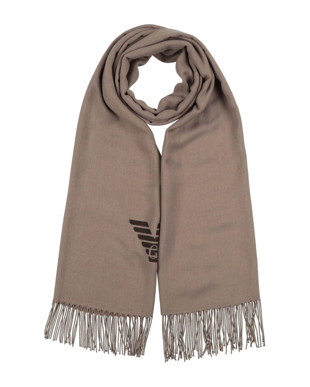 Emporio Armani Gray Khaki Scarf Polyester, Viscose for men
