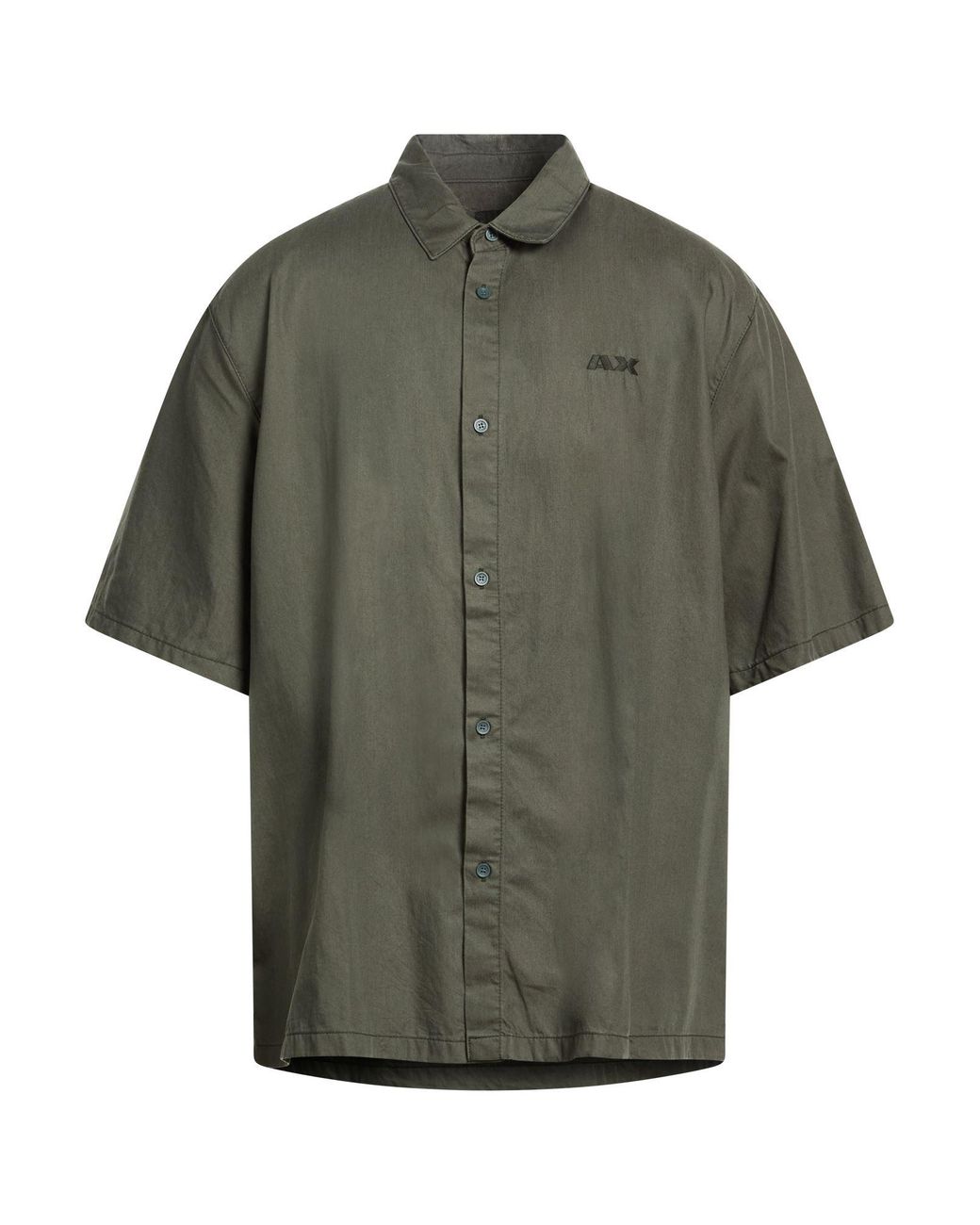 ARMANI EXCHANGE Green Military Shirt Lyocell, Cotton for men