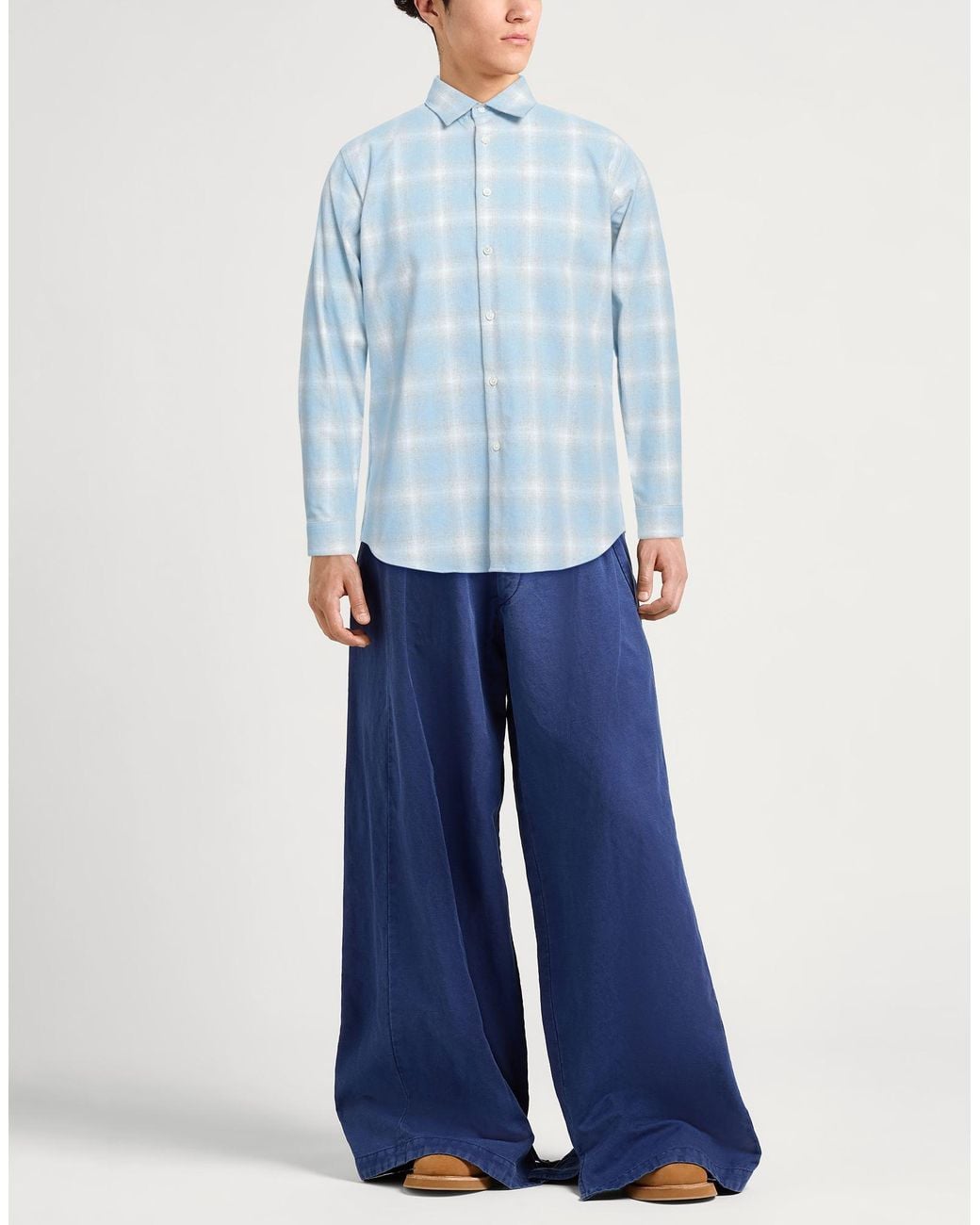 Theory Blue Shirt Recycled Cotton, Polyester for men