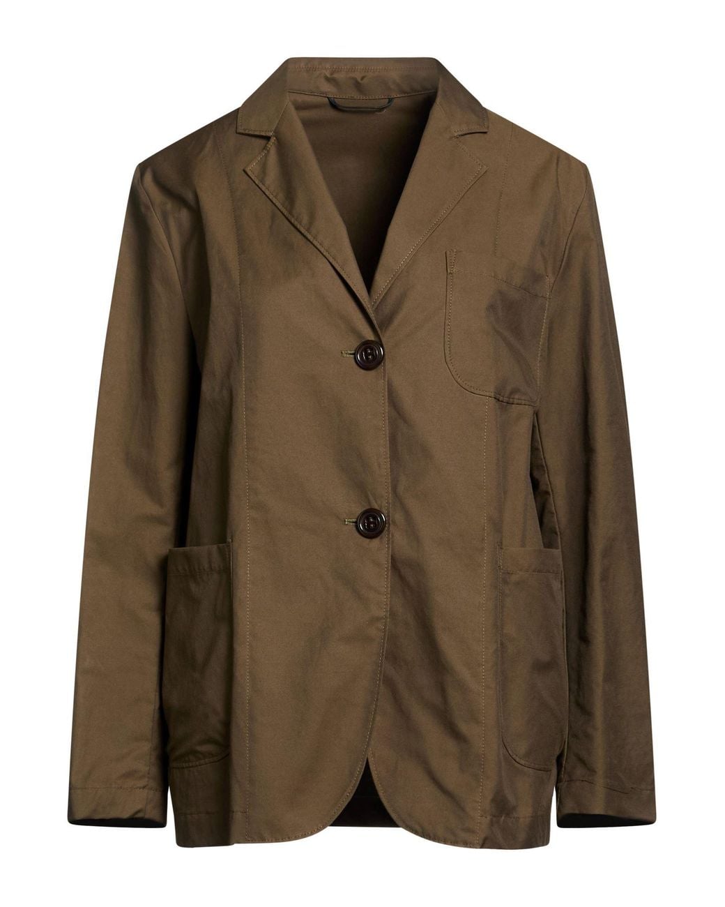 Paltò Brown Cristina Star Military Blazer Cotton, Polyester