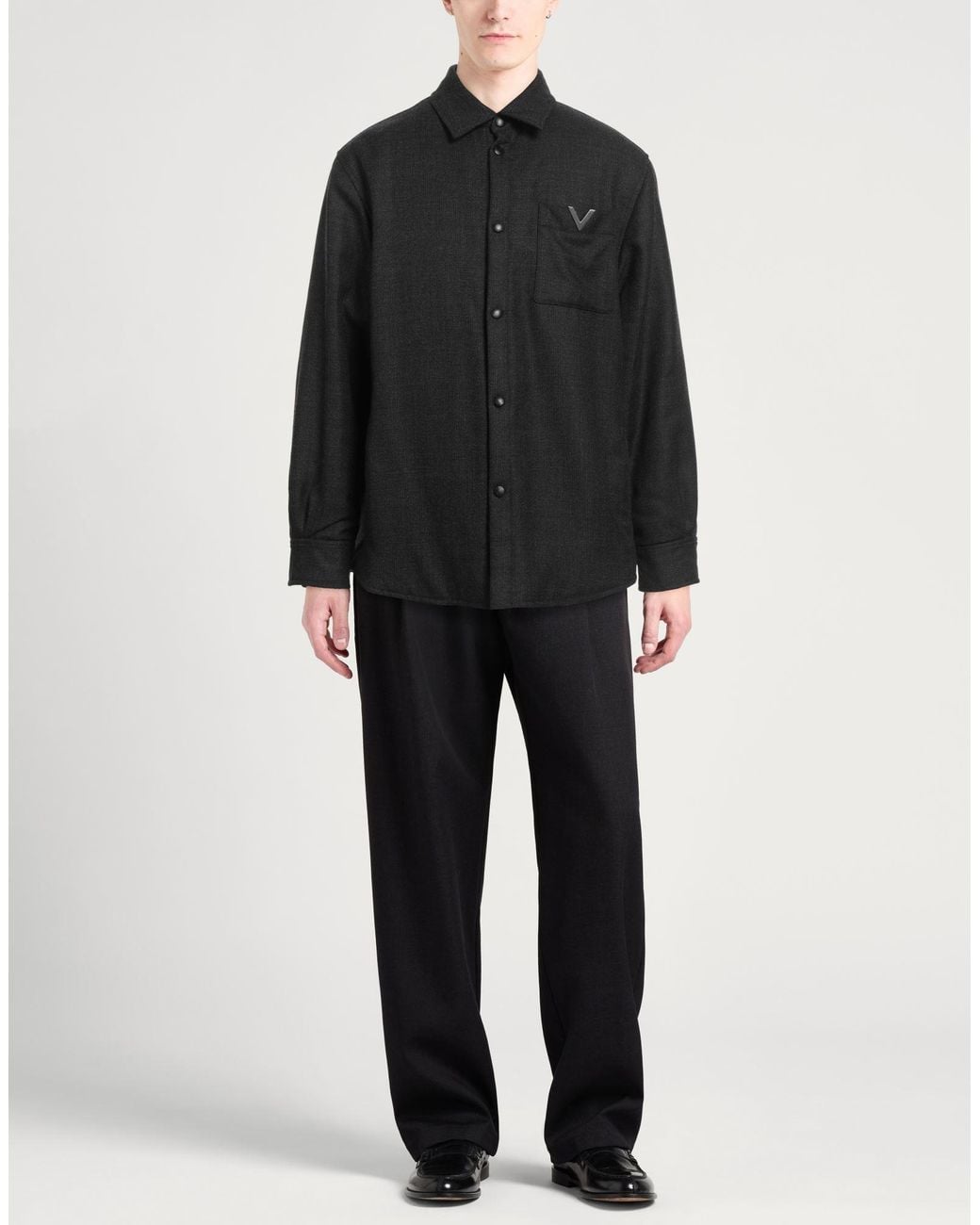 Valentino Garavani Black Shirt Virgin Wool for men