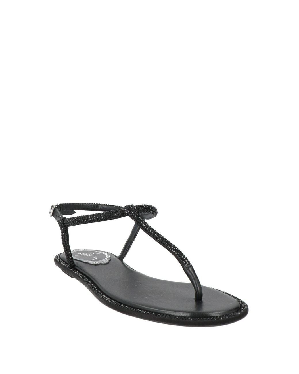 Rene Caovilla Black Thong Sandal