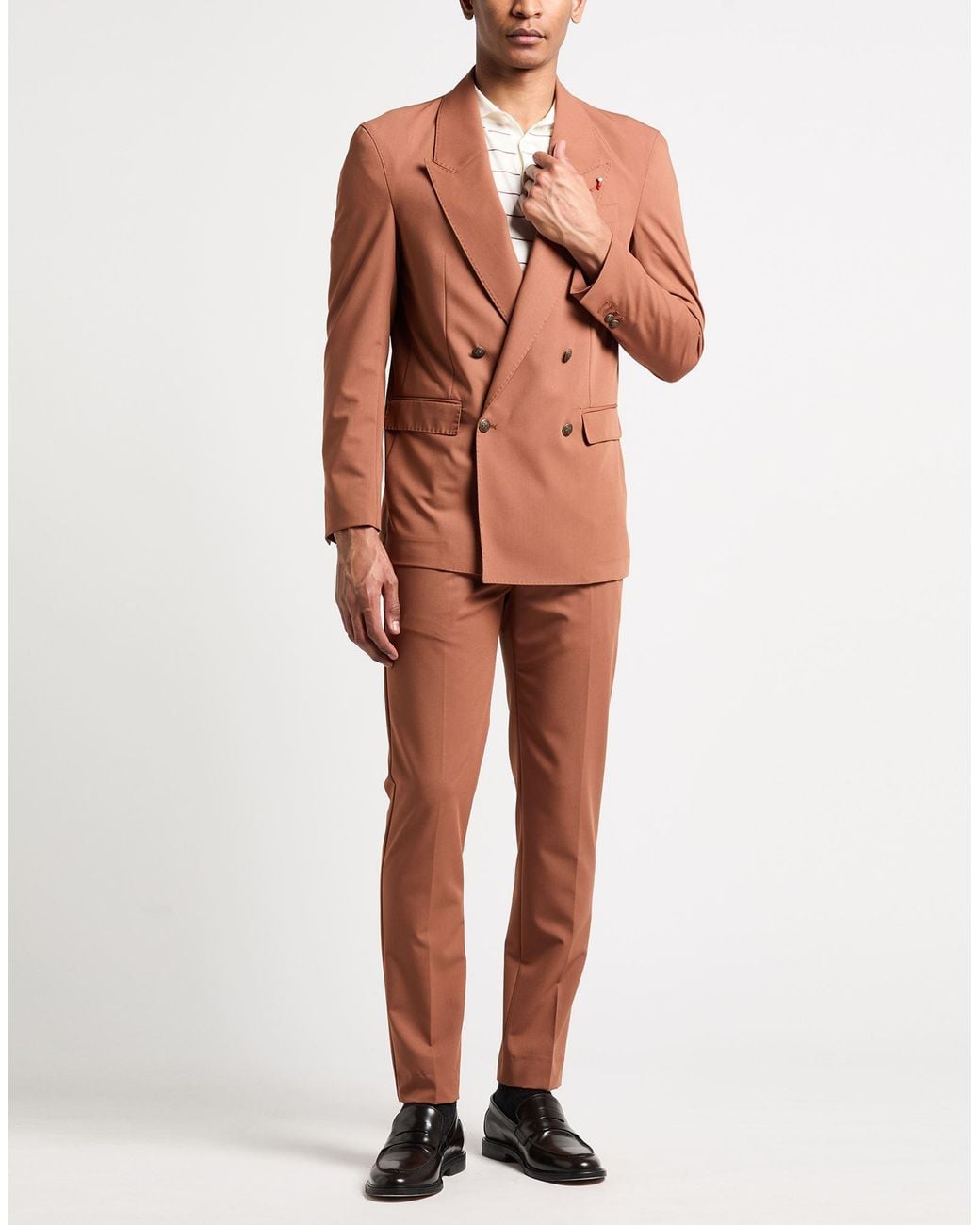 MULISH Pink Suit Polyester, Viscose, Elastane for men