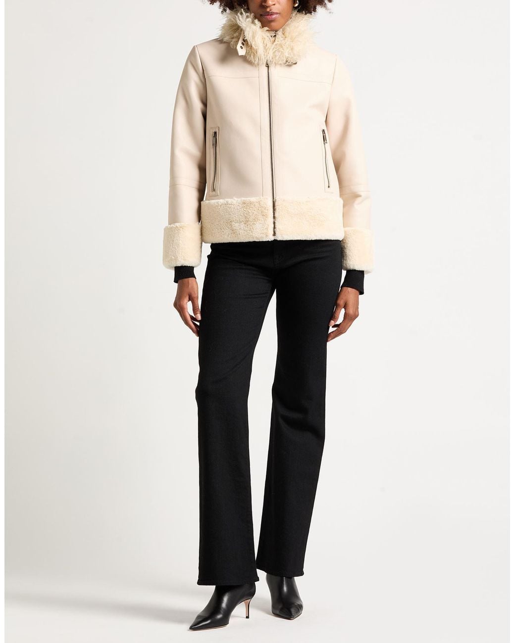 Twinset Natural Shearling & Teddy