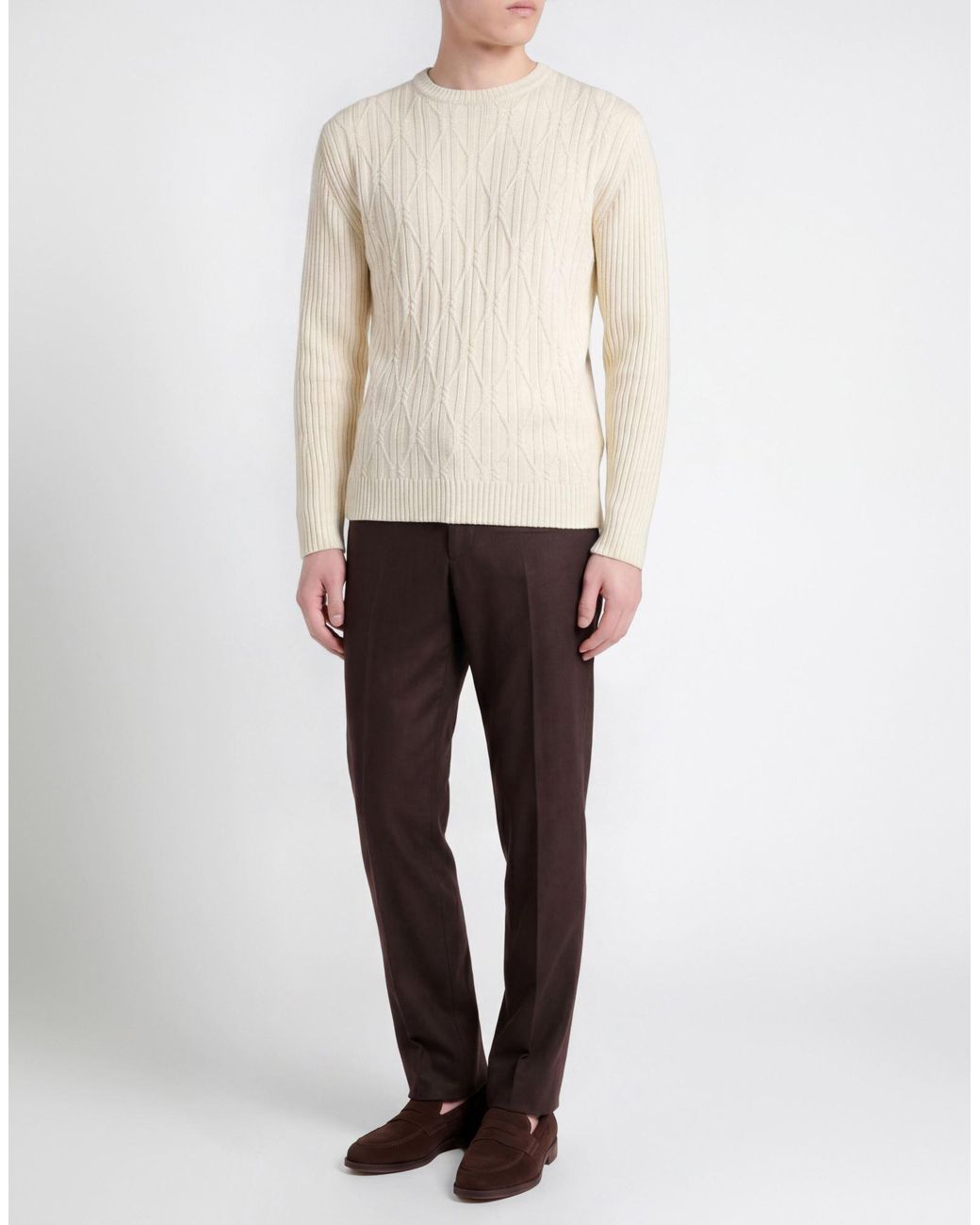 PHILOTINTO White Sweater Merino Wool, Acrylic for men