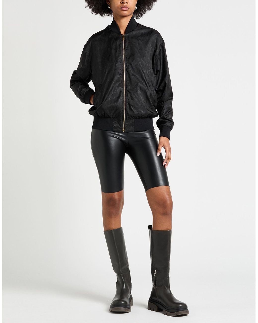 Versace Black Jacket Polyamide, Polyester, Elastane