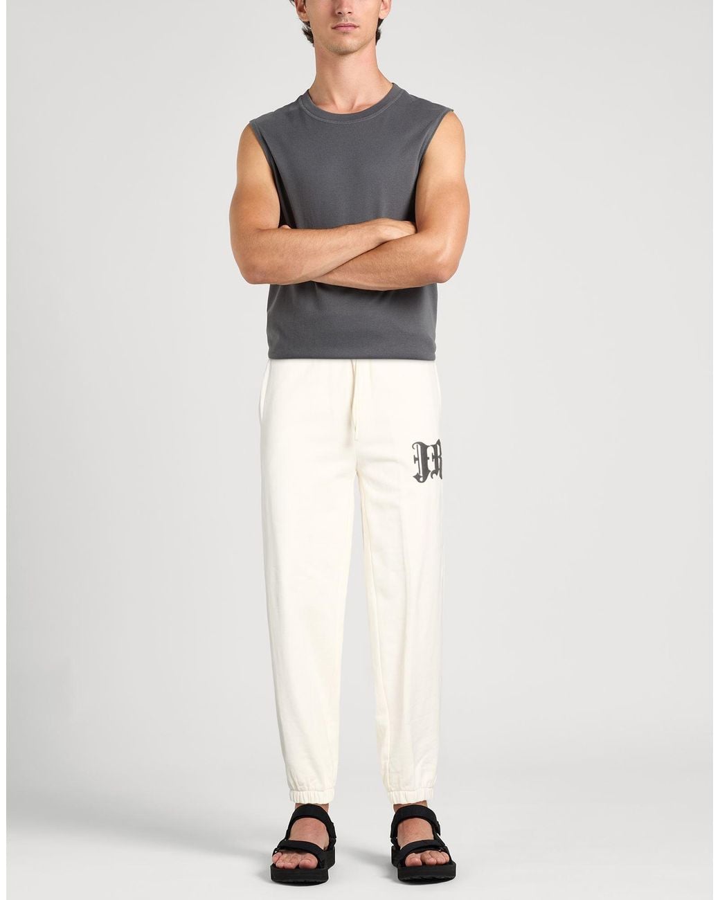 John Richmond White Ivory Pants Cotton for men