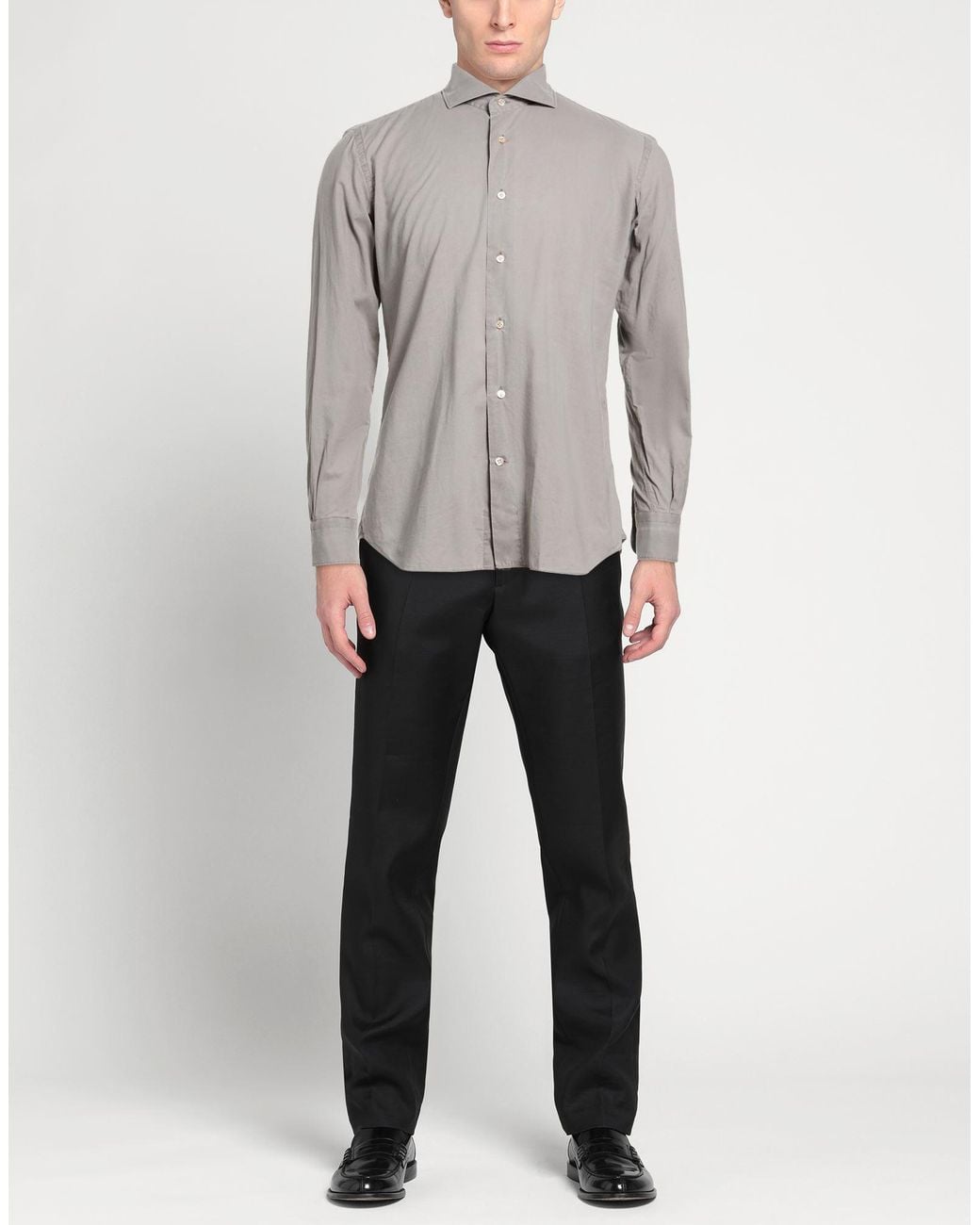 Mazzarelli Gray Shirt Cotton for men