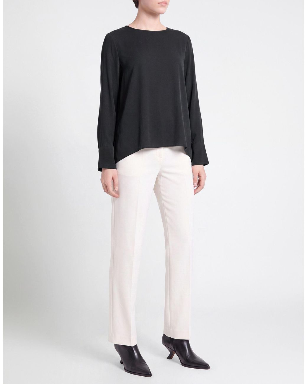 Eleventy Black Top Silk, Elastane