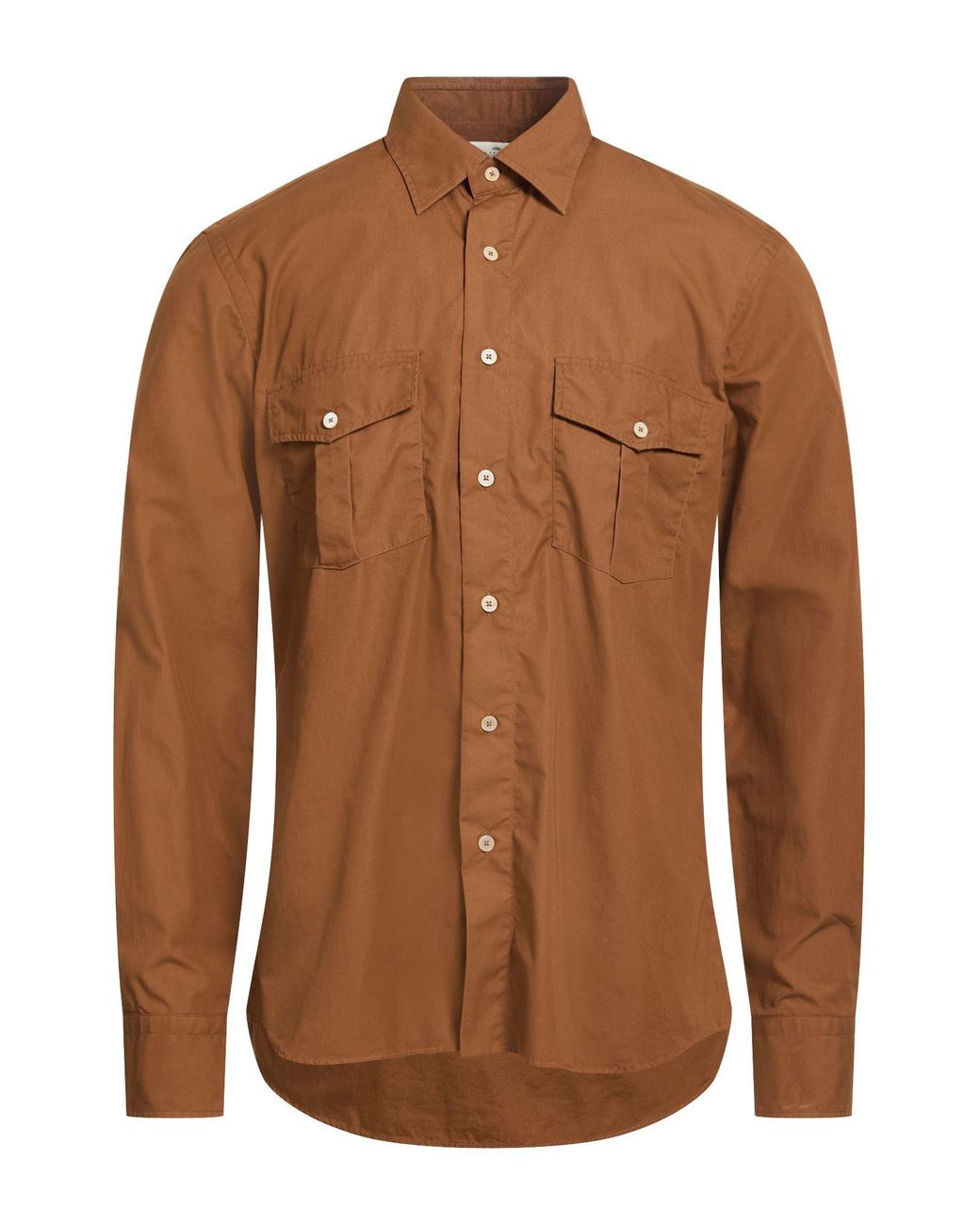 Alessandro Gherardi Brown Shirt Cotton for men