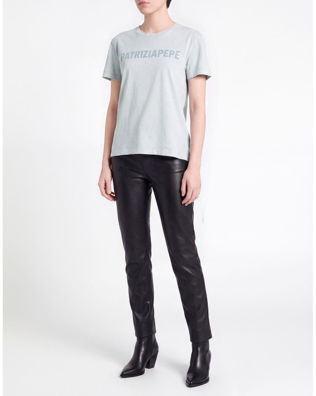 Patrizia Pepe Blue Light T-Shirt Cotton