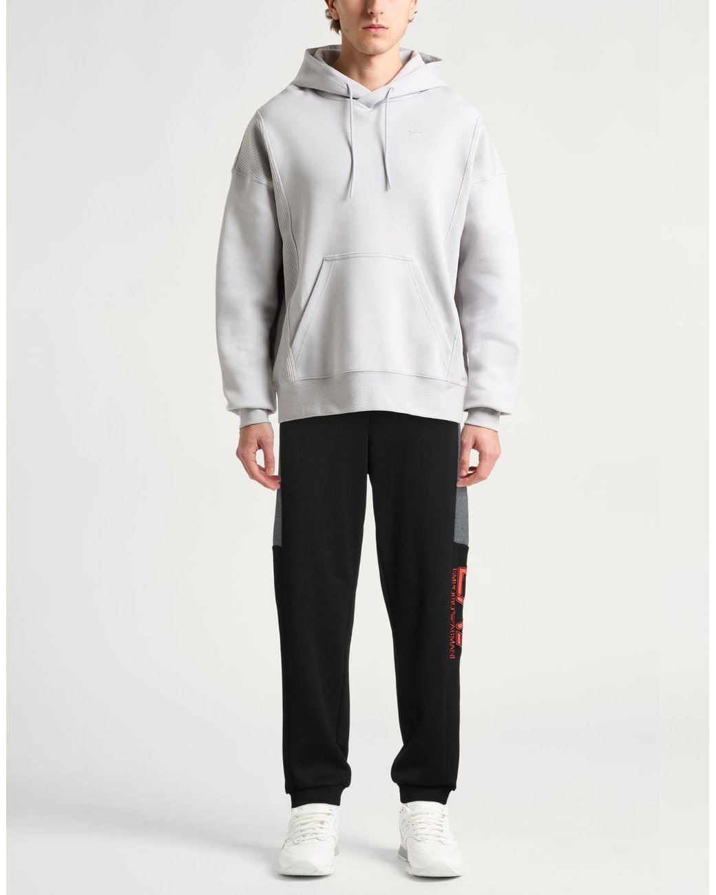 EA7 Black Pants Cotton, Elastane for men