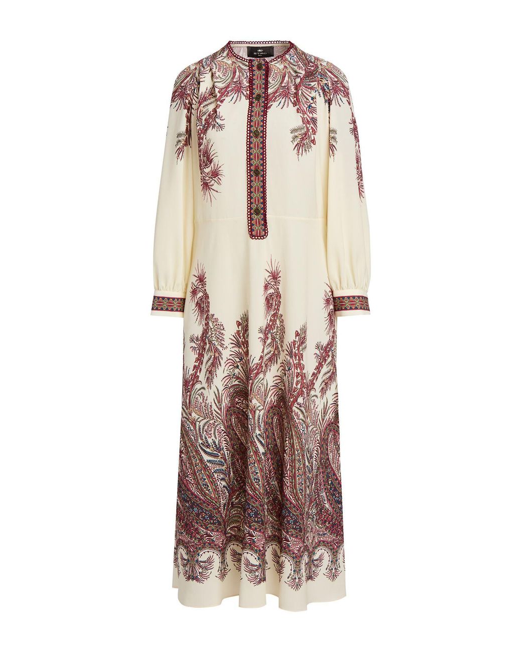 Etro White Ivory Midi Dress Polyester, Elastane