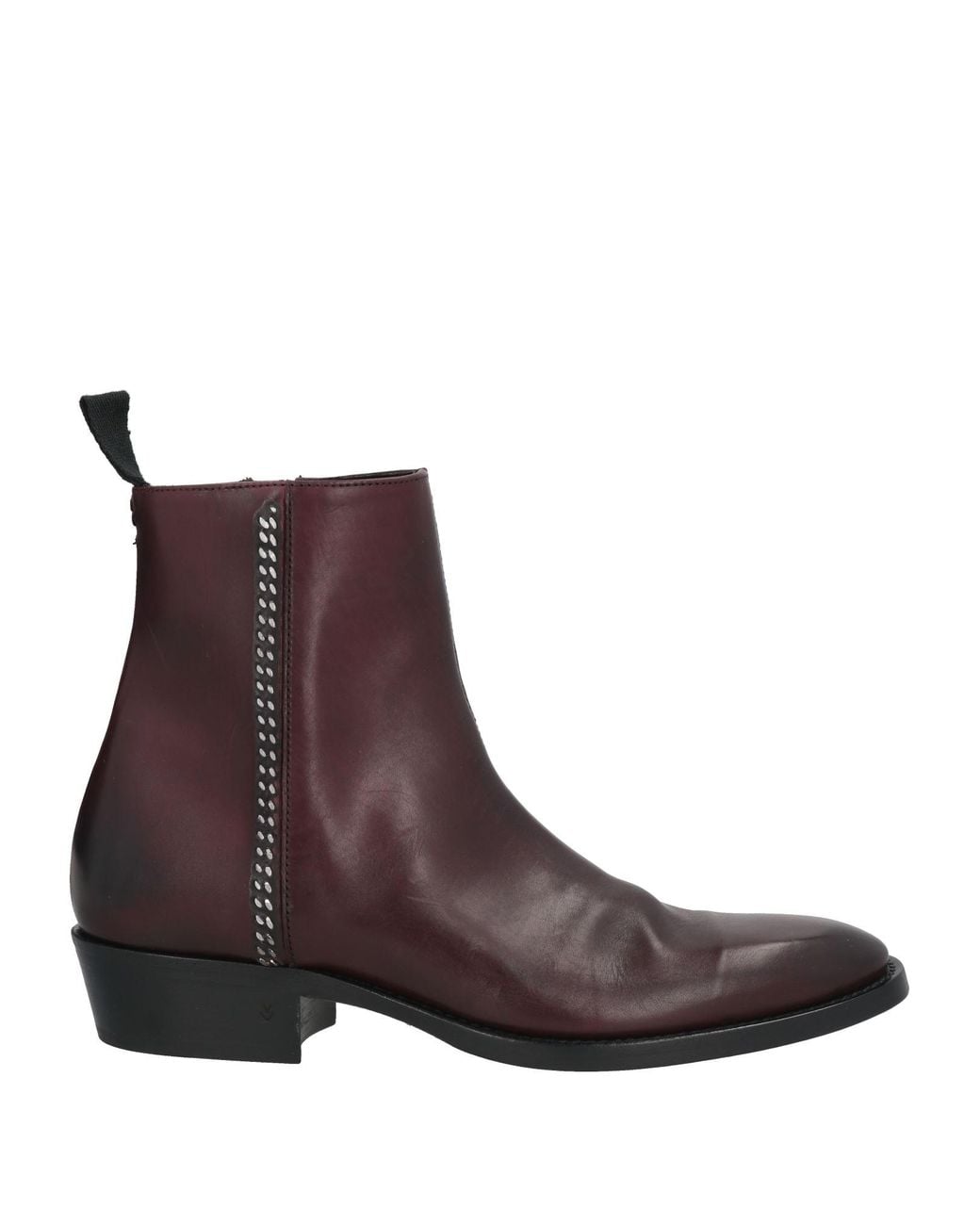 John Varvatos Brown Burgundy Ankle Boots Leather for men