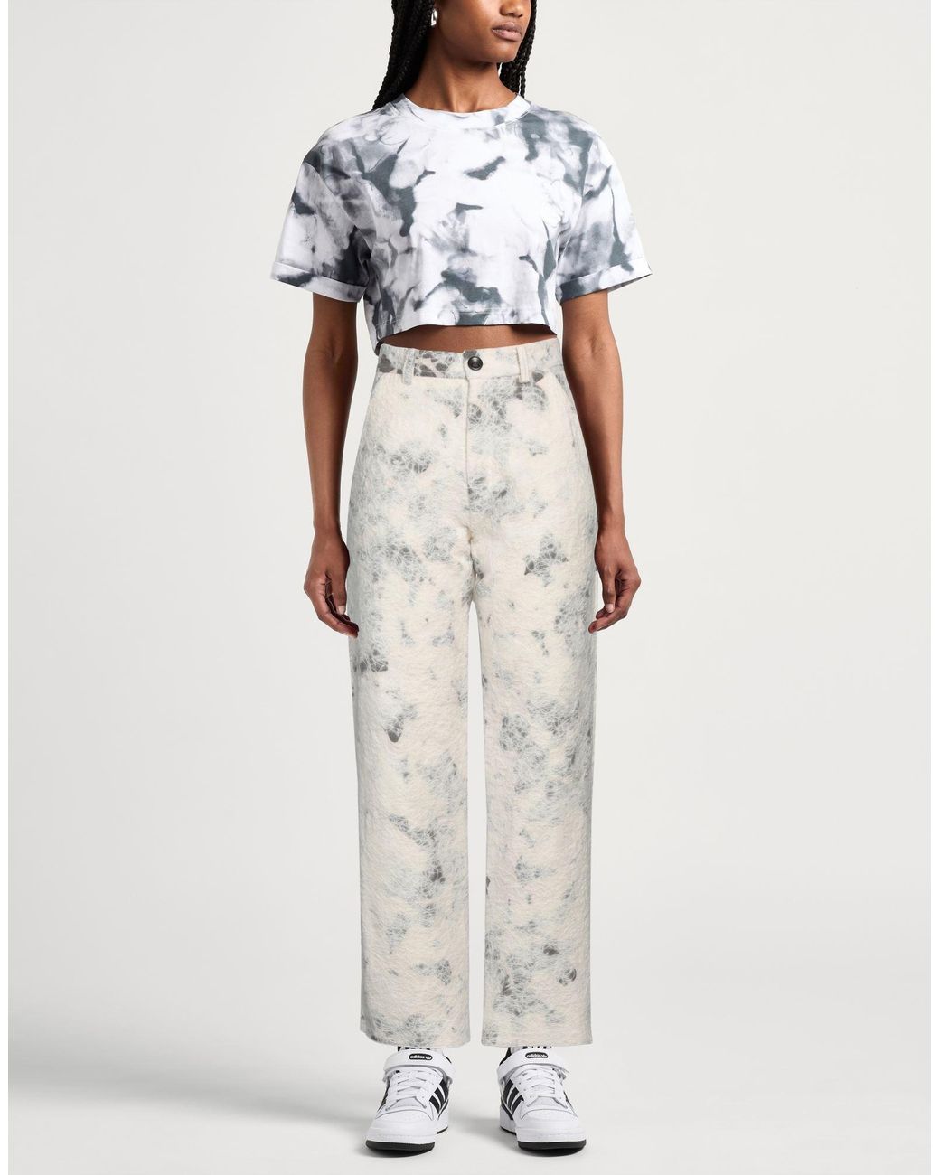 VITELLI White Pants Wool, Polyamide, Polyester, Silk, Cotton