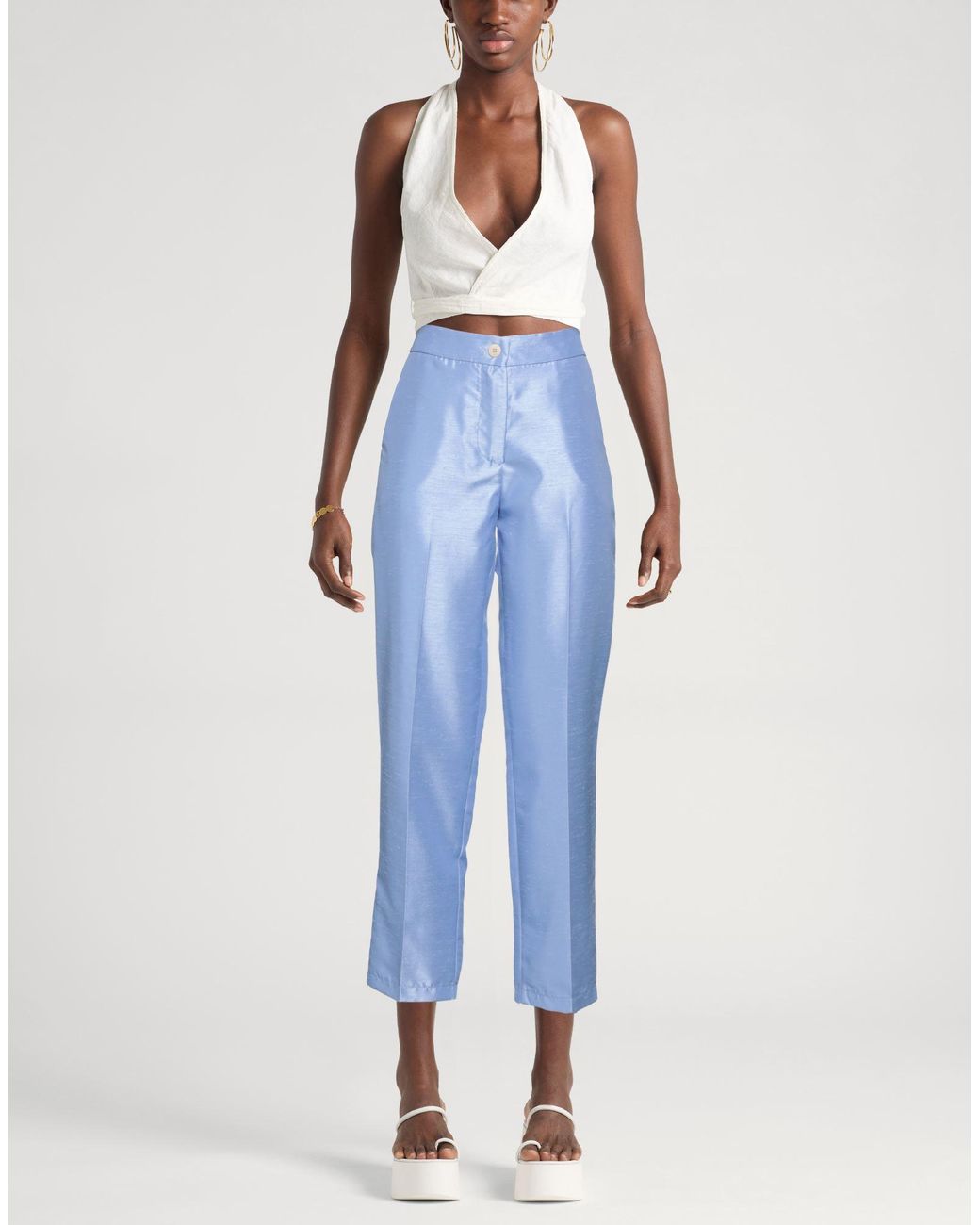 Haveone Blue Pants Polyester