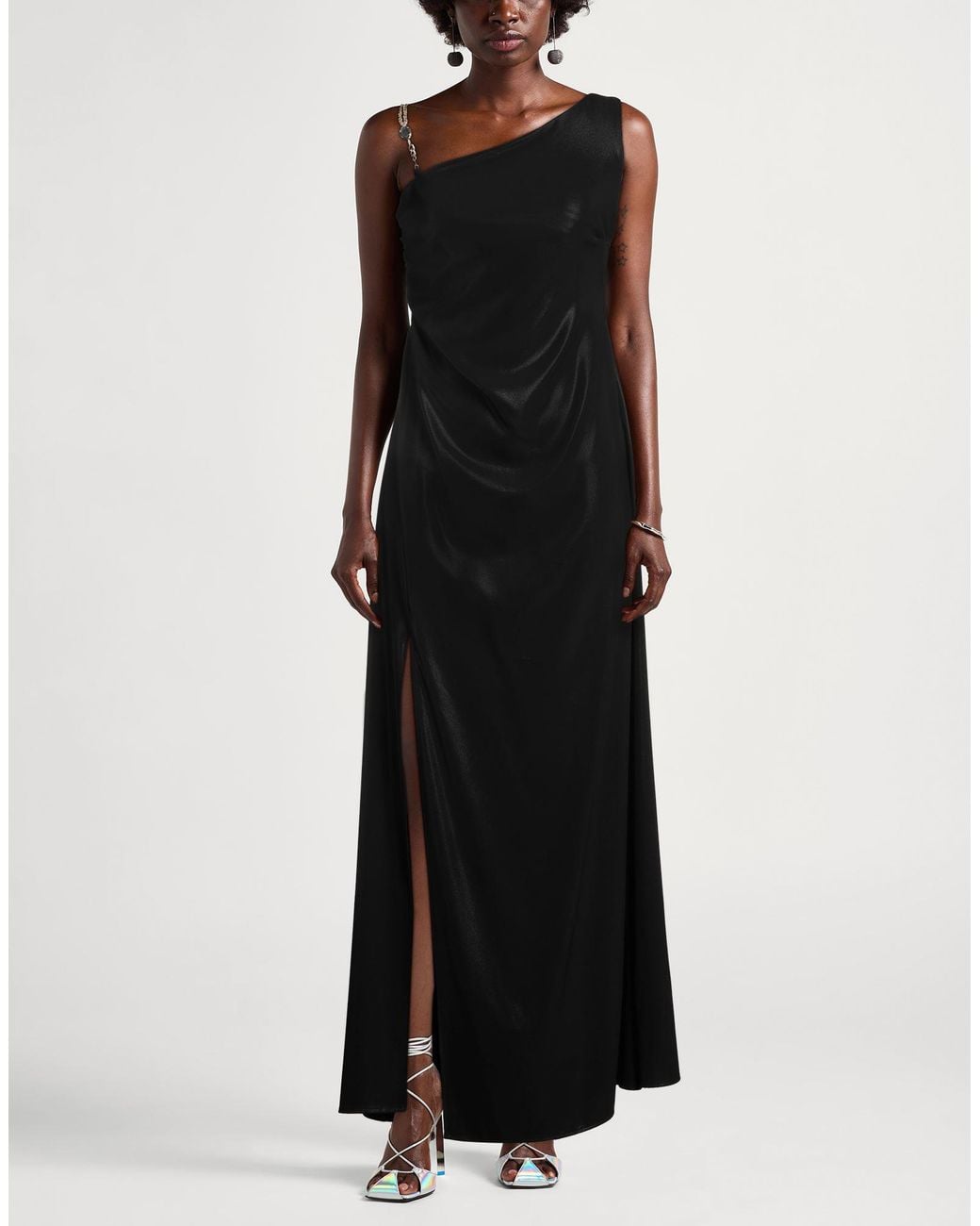 Siste's Black Maxi Dress Polyester, Elastane