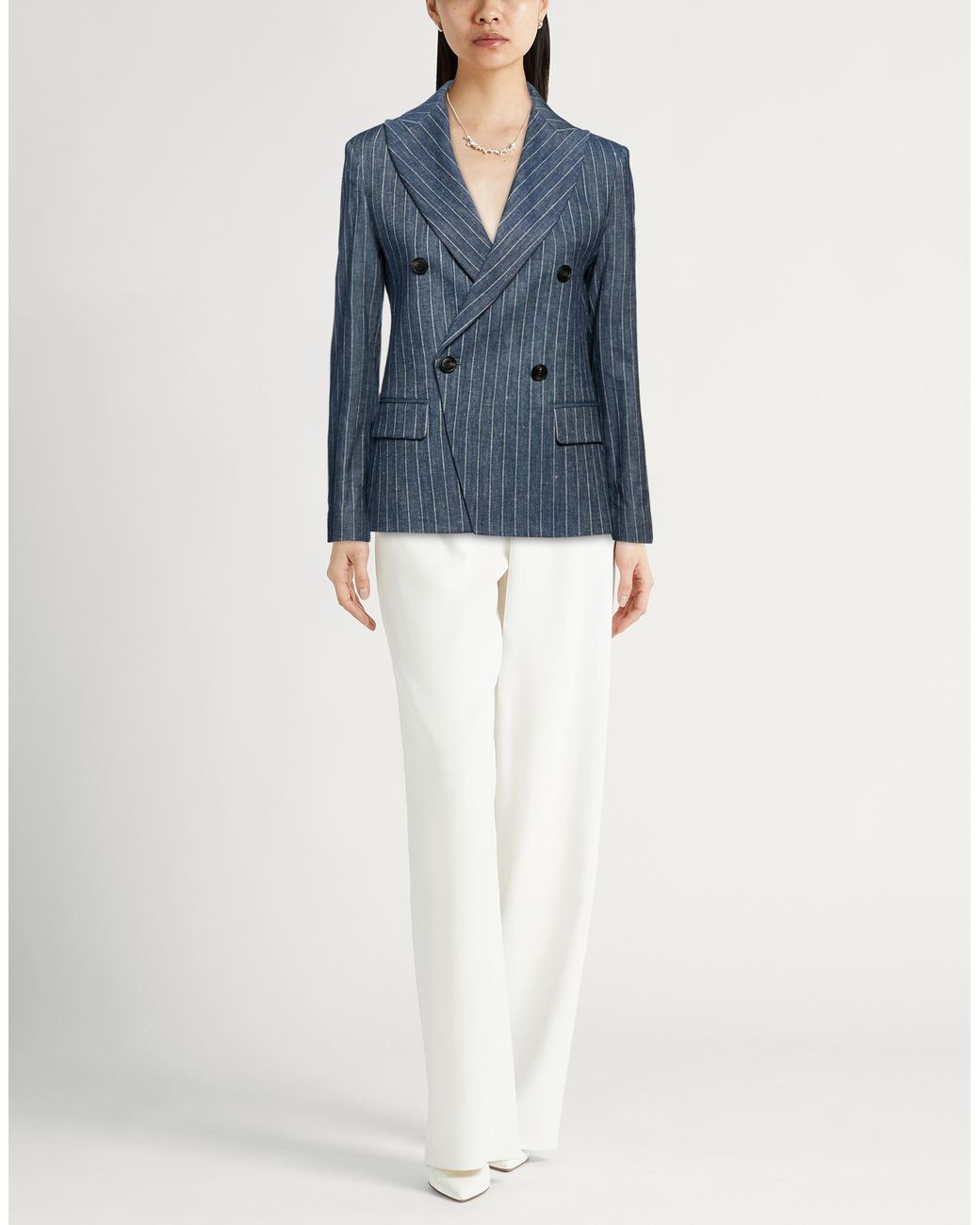 Eleventy Blue Blazer Linen, Cotton, Elastane