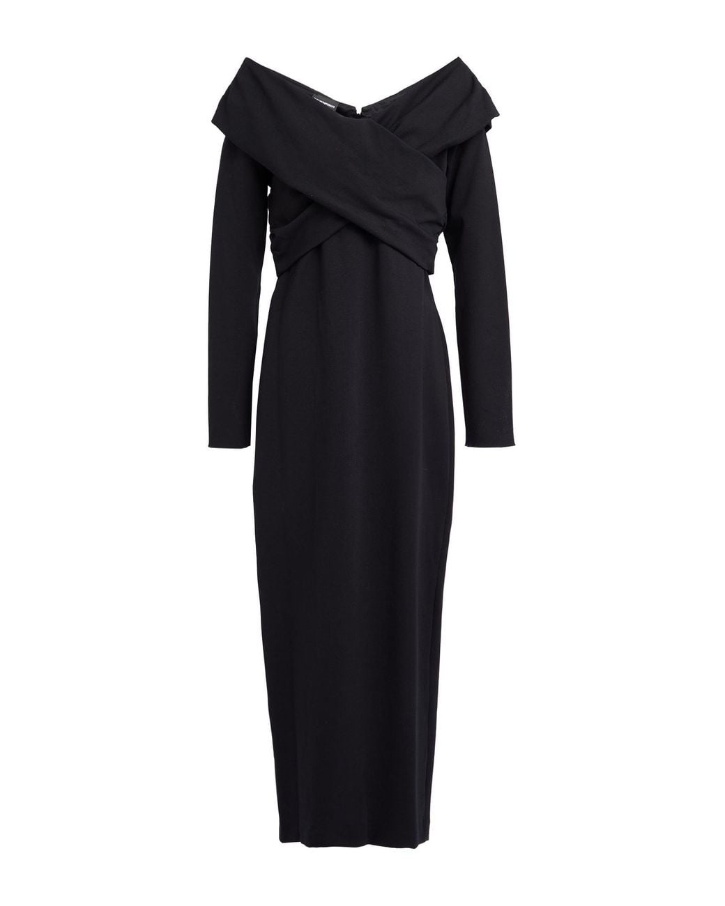 Emporio Armani Black Maxi Dress Viscose, Polyamide, Elastane