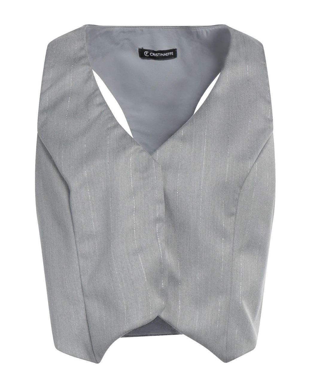 Cristinaeffe Gray Tailored Vest Polyester, Viscose, Elastane