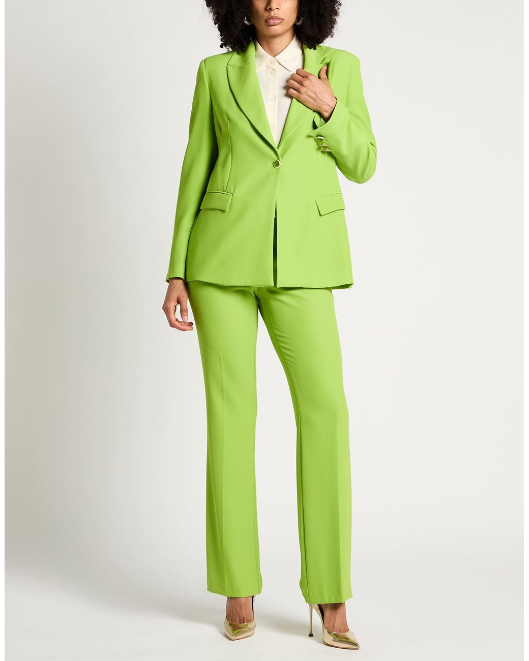 Compagnia Italiana Green Lime Suit Polyester, Elastane