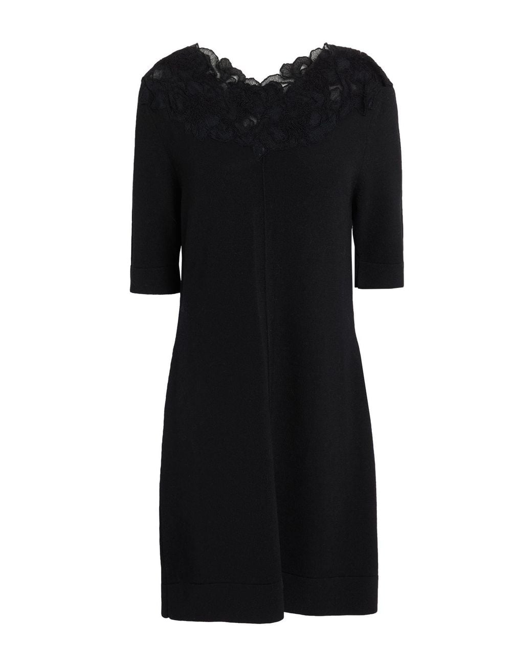 Ermanno Scervino Black Mini Dress Virgin Wool, Polyamide, Wool, Cotton, Mohair Wool